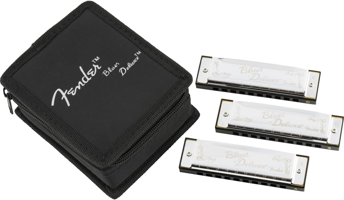 Fender Blues Deluxe Harmonica, Pack of 3 with Case (Keys C,G,A) image number 2