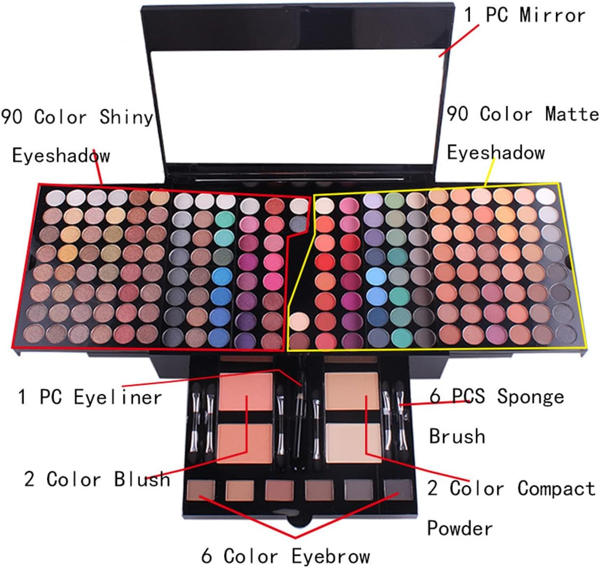 Joyeee All-In-One Makeup Gift Set Travel Makeup Kit Women Full Kit Starter Makeup Set Lipgloss Lipstick Concealer Blushes Powder Eyeshadow Palette Cosmetic Palette for Teen Girls & Adults #8 image number 2