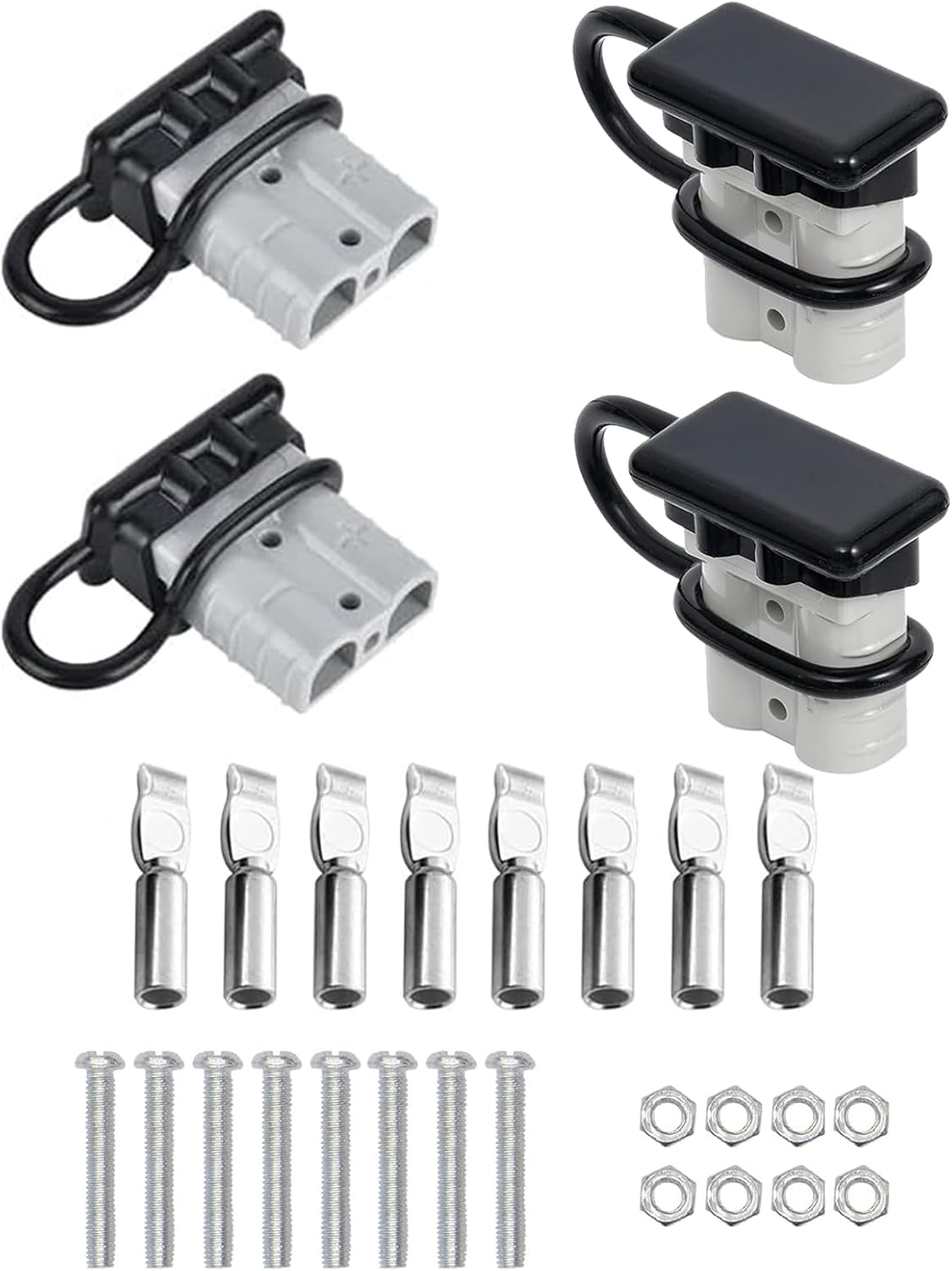 50 Amp Anderson Plugs and Connectors Kit Charger Battery Power Connectors Plug Quick Connect Disconnect 600V for Wire Harness Plug for Anderson Connector Dust Cover(Black 10Pcs) image number 5