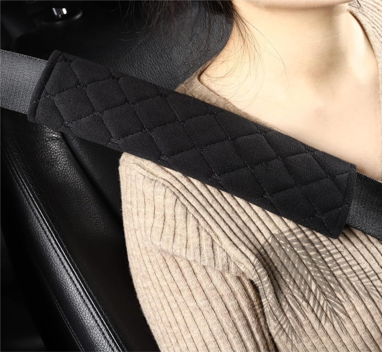 2 Pcs- Pads Cover for Seat Belt, up to Give Your Shoulder Comfortable and Convenient (9.5 Inch) image number 3