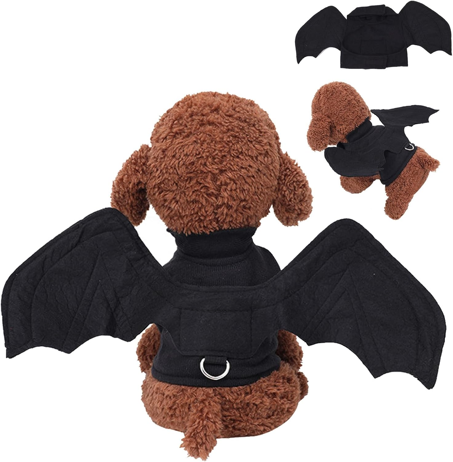 Pet Halloween Costume, Dog Cat Bat Wings Harness Pets Costumes for Medium Small Dogs Cats Puppy Kitten Halloween Cosplay Party Decoration Cute (L) image number 4