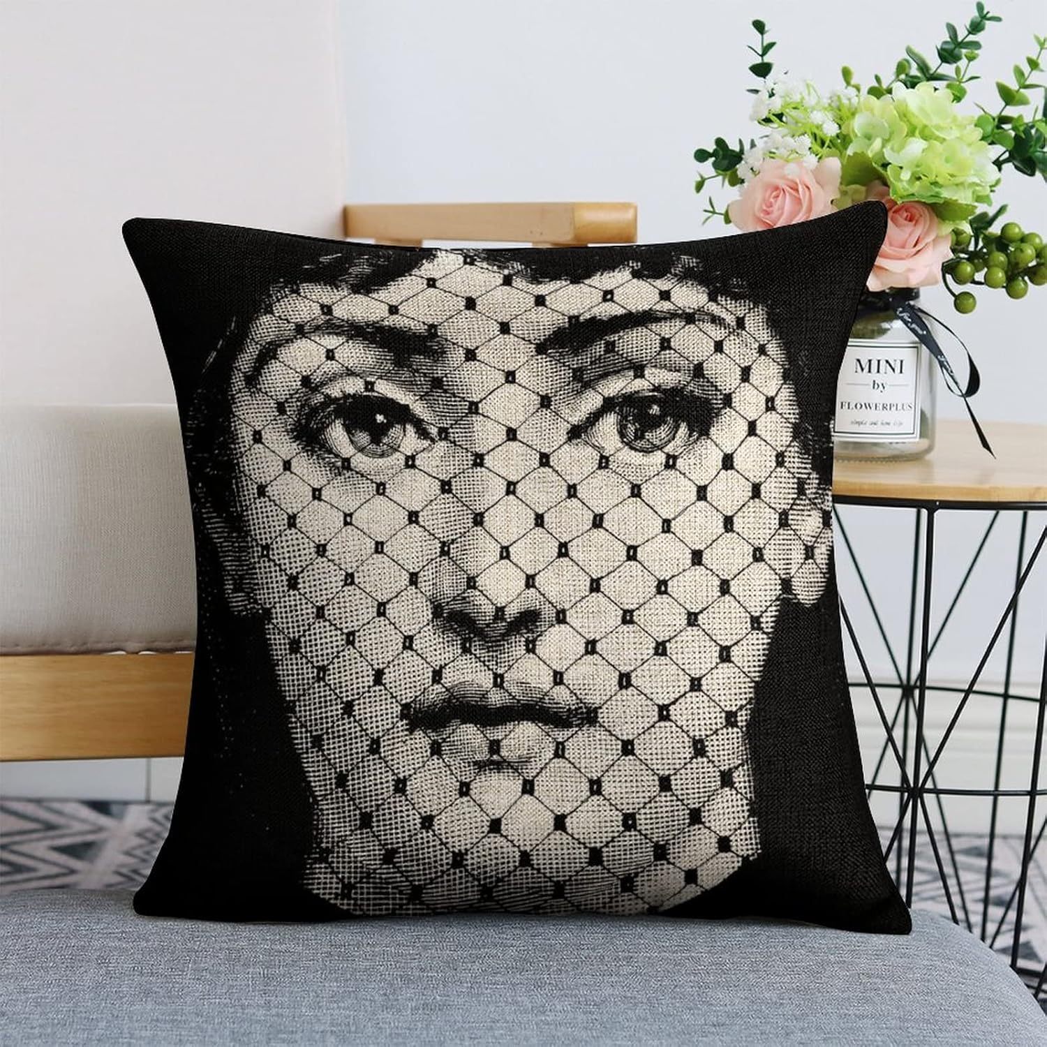 Lina Cavalieri Artificial Linen Throw Pillow Case, Decorative Cushion Cover Square Art Personalized Eye,Only Includes Pillowcase,18"X18"(45X45Cm),Style-1 image number 1