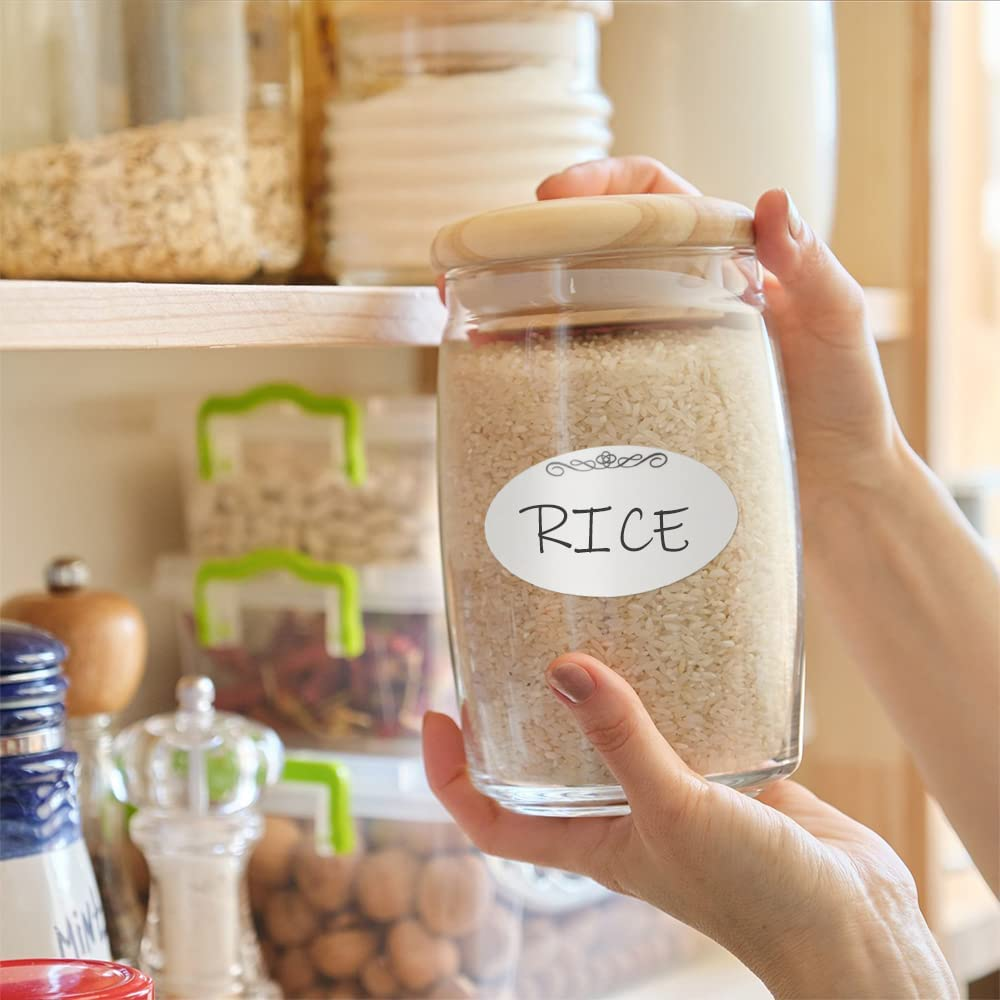 L LIKED 120 Pcs Dissolvable Food Label, 1 1/2" X 2 1/2" Canning Labels for Mason Jars,Canning Label Easy to Writing- Jar Labels Homemade Jam, Jelly, and More-1 Roll image number 2