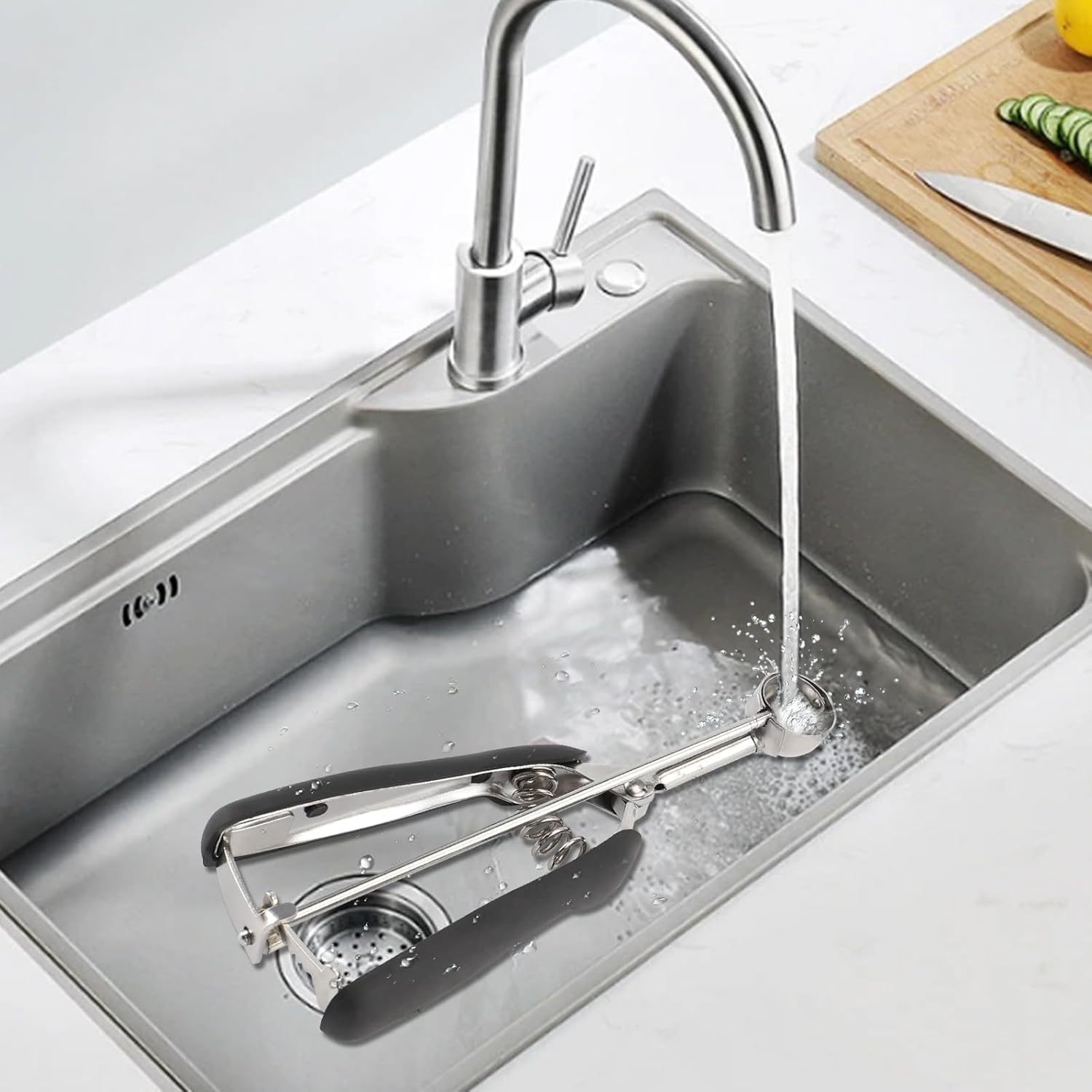 TJ POP Small Cookie Scoop Set - 3 Pcs Include 1 TSP / 2 TSP / 3 TSP Cookie Dough Scoops Ice Cream Scoopers, 304 Stainless Steel Cookies Scoops for Baking, Good Soft Grips, Quick Trigger Release image number 6