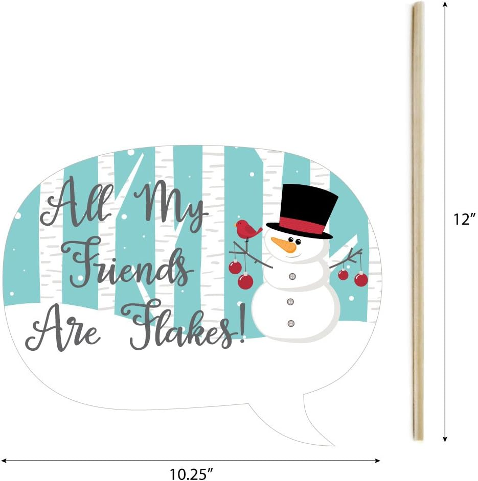 Big Dot of Happiness Let It Snow - Snowman Christmas - Holiday Photo Booth Props Kit - 20 Count image number 6