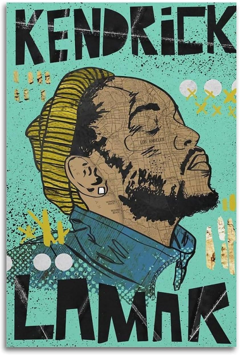 Anime Kendrick Lamar Music Canvas Poster Poster Canvas Painting Wall Art Picture Home Decor Print for Bedroom Living Room Dorm Study Bar Office 12X18Inch(30X45Cm) image number 1