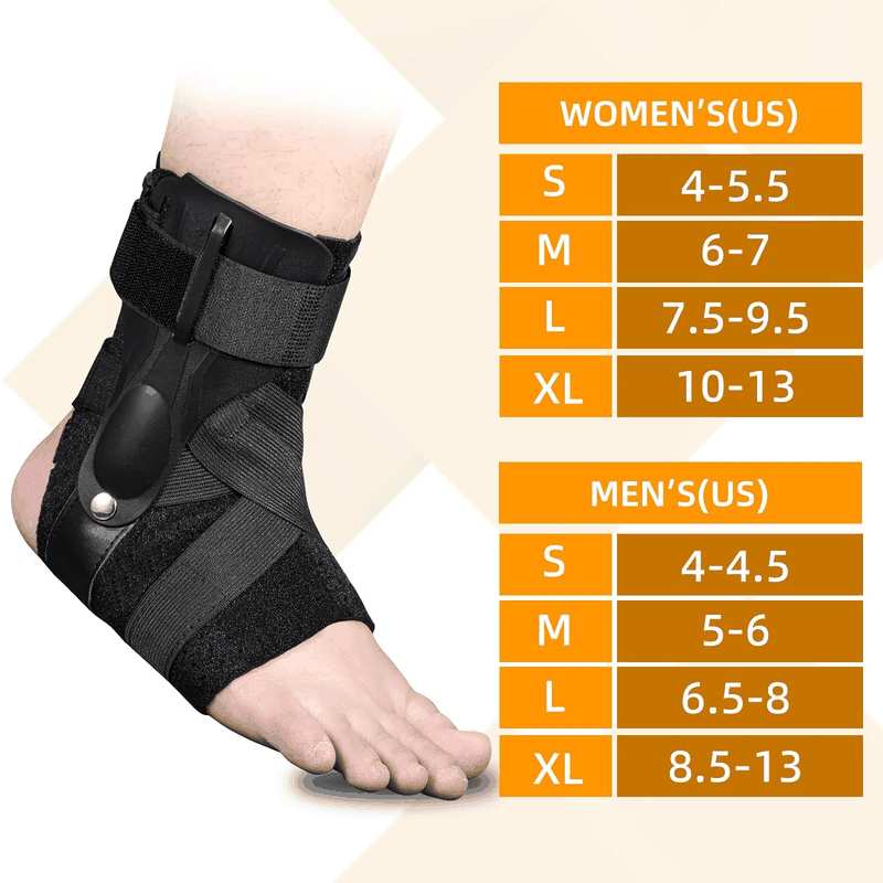 Ankle Brace with Arch Support Adjustable Ankle Stabilizer Brace Compression Sleeve and Plantar Splint Pain Relief, Perfect for Volleyball, Basketball, and Walking (S) image number 1