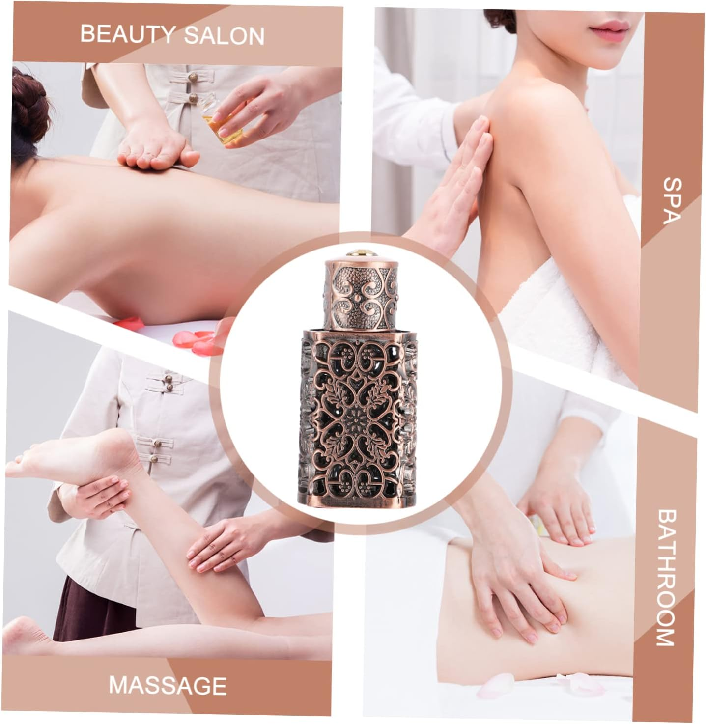 2Pcs Essential Oil Spray Bottle Engraved Hollow Flower Design Vintage Perfume Container for Travel Leak and Decorative Perfume Dispenser image number 6