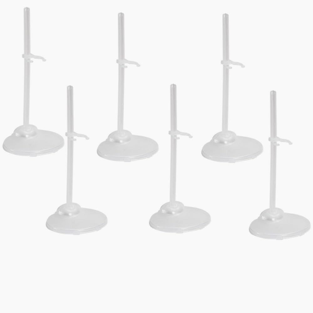 DACUAN 6 Pcs Transparent Doll Holder, Adjustable Doll Stand Support, Model Show Stands, Adjustable Action Figure Stand Barbie Accessories for 9-11 Inch Dolls image number 3