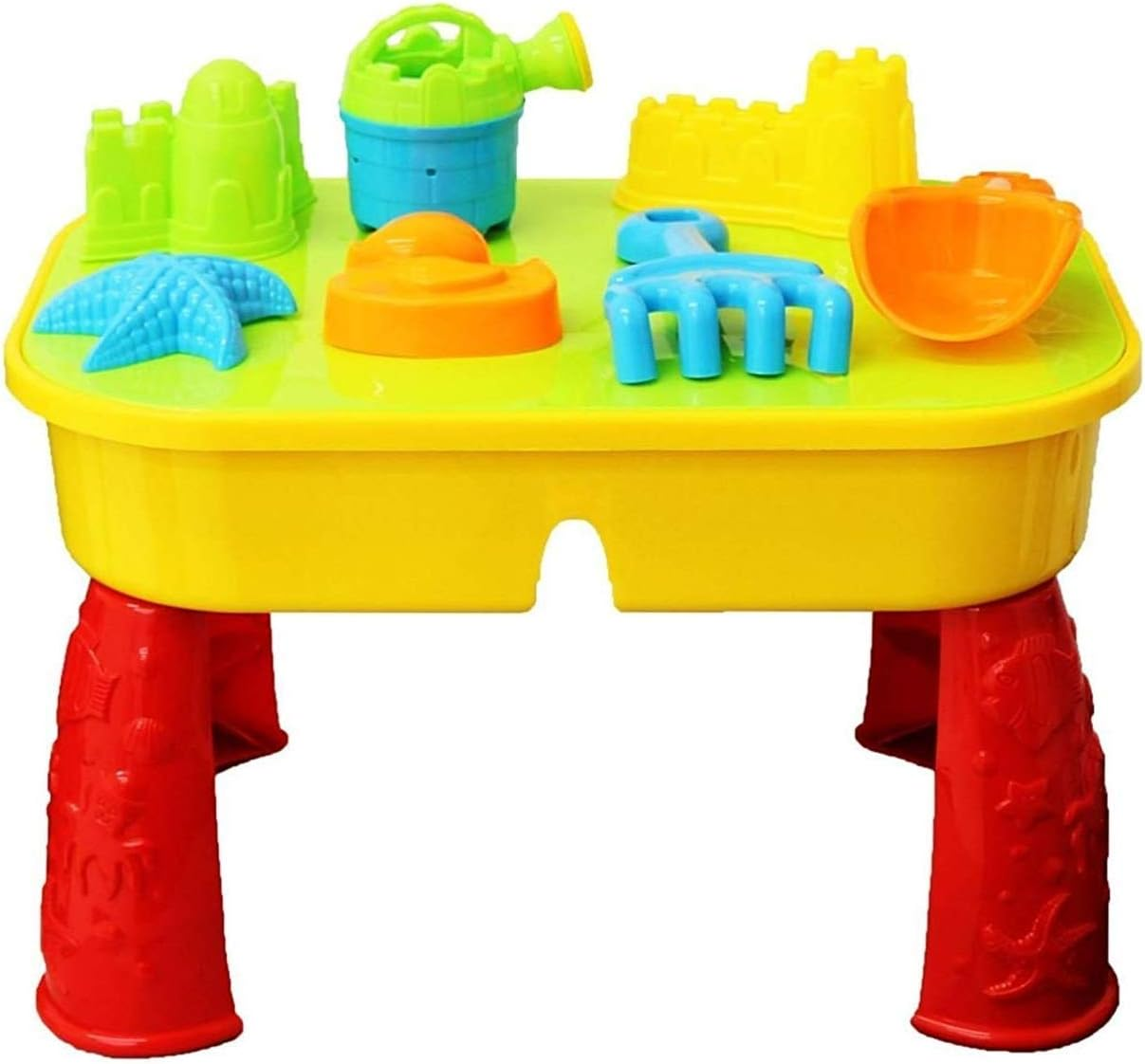 Kandytoys Sand and Water Table with Lid and Accessories - Kids Outdoor Play Garden Sandpit image number 6