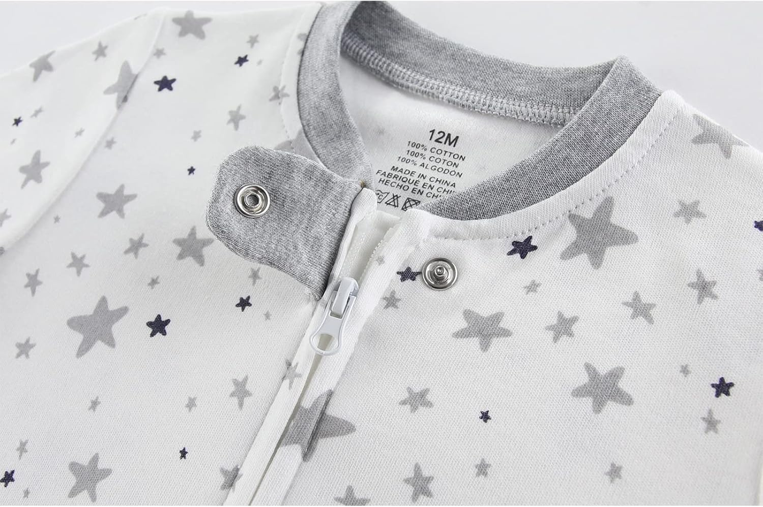 ZAV Solid Unisex Boys Girl Footed Jumpsuits Cotton Rompers Soft Infants Clothes Baby Shower Gifts image number 5