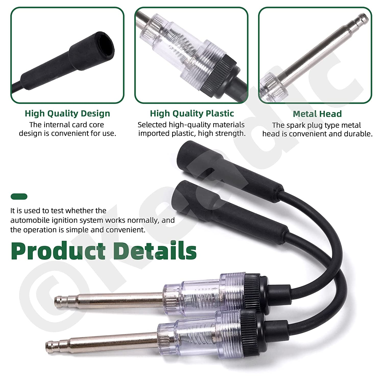 Keadic 2Pcs Inline Spark Plug Tester, Plug-In Engine Straight Boot Ignition Coil Tester Diagnostic Detector Tool for Lawnmower Automotive Lawnmower Car Big Internal & External Engines image number 6