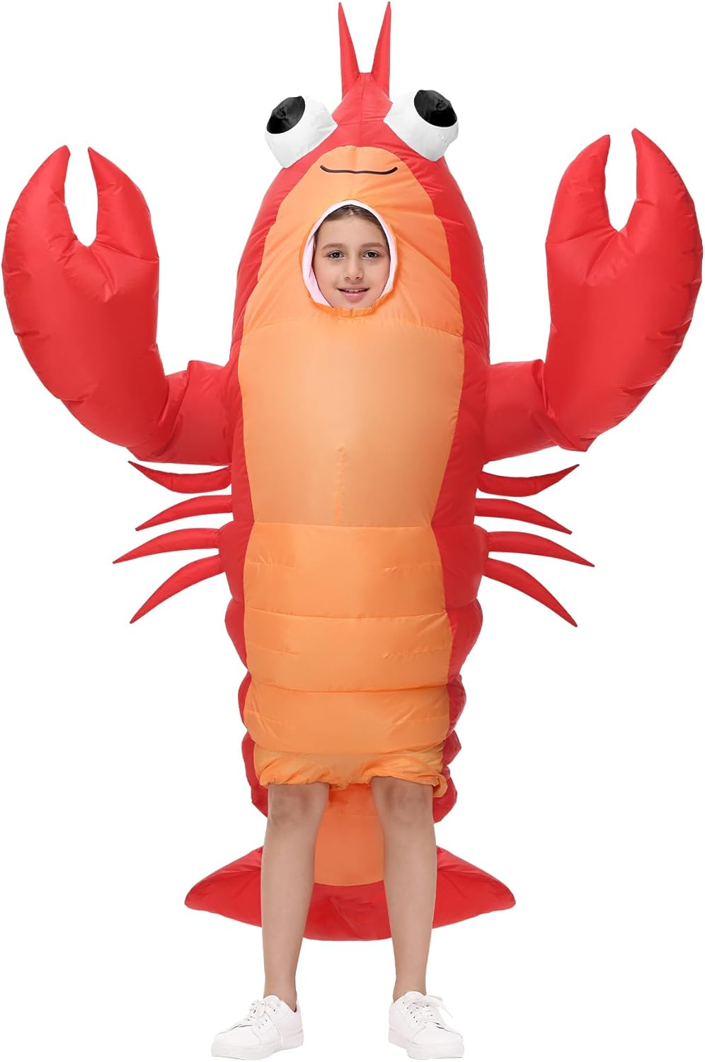 Inflatable Costume Lobster for Adult/Kids, Funny Halloween Lobster Blow up Costume Crawfish with Huge Pincers for Men Women Cosplay Party Red image number 1