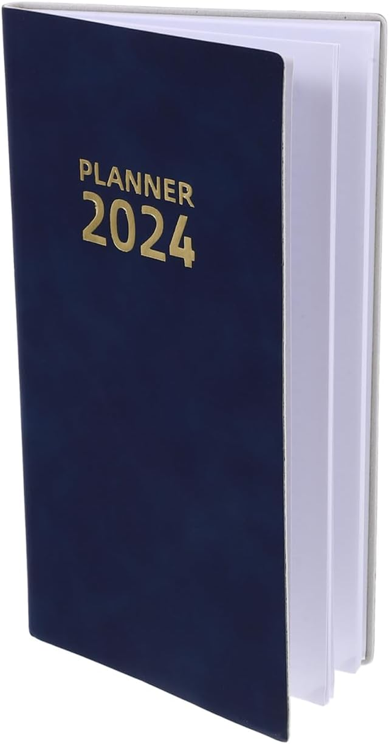 2024 Daily Planner Notebook Portable Schedule Notepad with Imitation Leather Cover for Office Home Travel Paper Planner for Task Notes and Inspiration