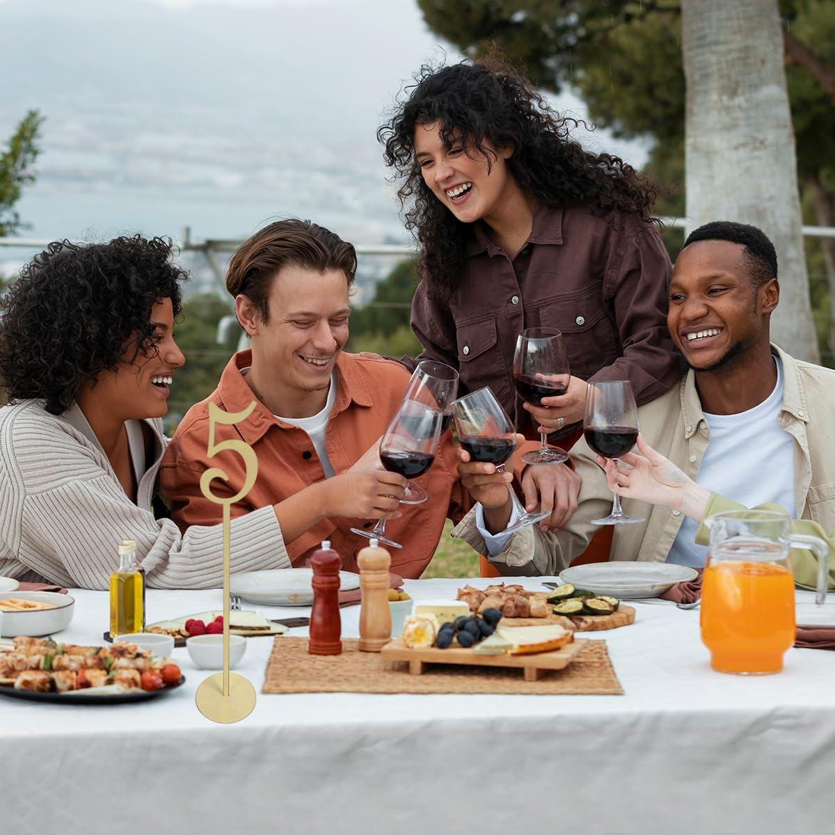 NILLOS Wood Table Numbers, 20 PCS Numbers Wood Wedding Table 1 to 20 with Sturdy Holder Base for Birthday Party, Banquet, Home Decoration (Height 35 Cm/13.77 In) image number 4