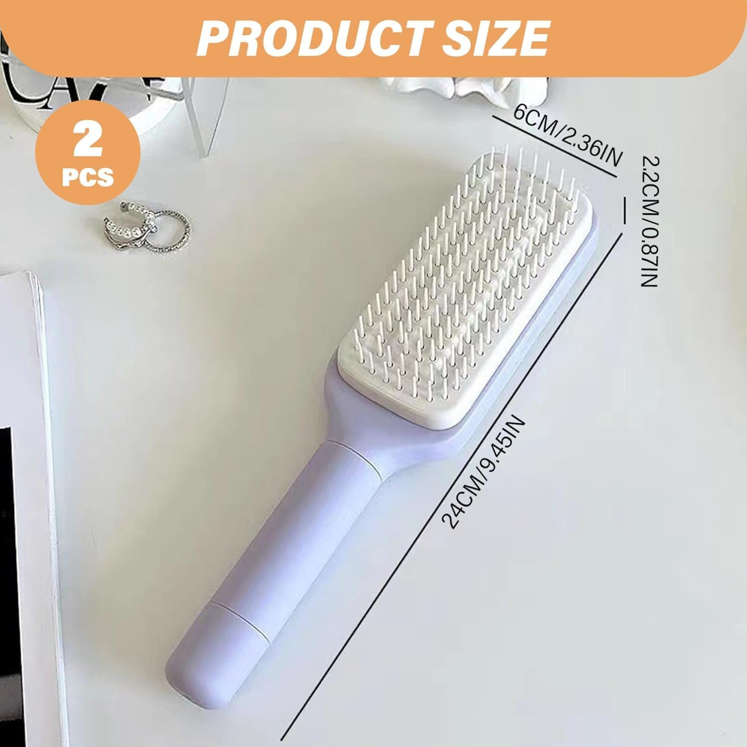 Master Self Cleaning Hair Brush,2Pcs Self Cleaning Master Hair Brushes,Brush Master Self Cleaning Hair Brush,Brush Master Self Cleaning Hairbrush,Master Self Cleaning Retractable Hair Brush for Women image number 3