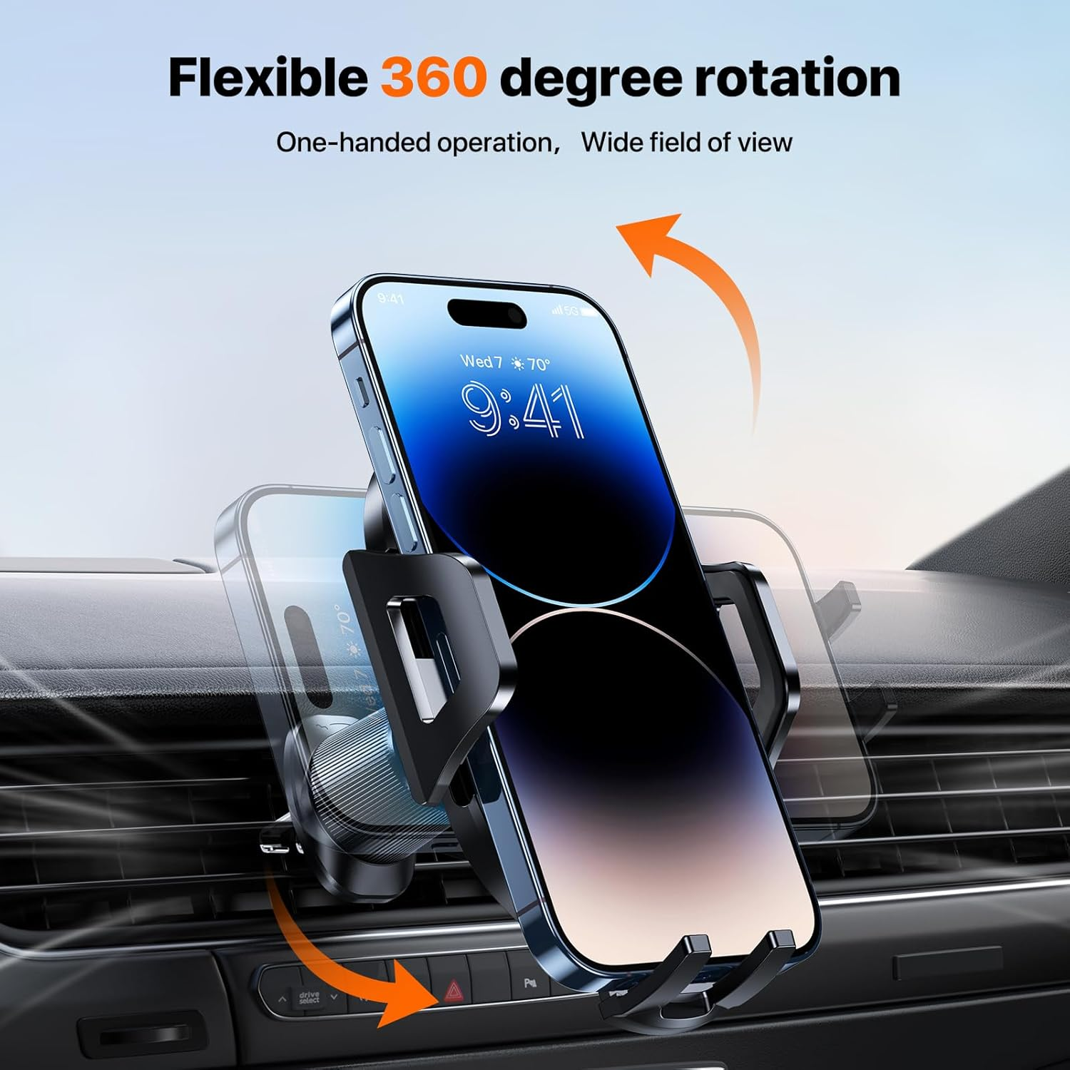 Miracase Car Phone Holder, Universal Mobile Phone Holder for Car Air Vent Compatible with Iphone 15 Pro Max 15 plus 14 13 12 11 SE X 8 7 6, Samsung Galaxy S23 S22 S21, Google Pixel, Huawei, and More image number 5