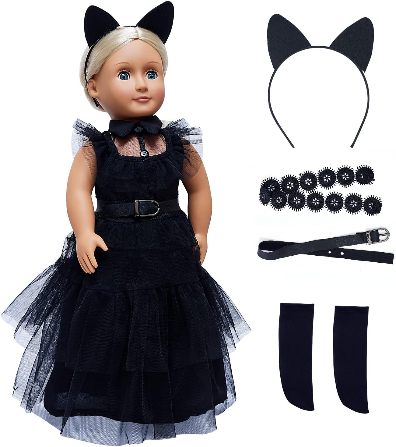 FEAYEA 18 Inch Doll Clothes , Black Family Costumes Party Dress Fits 18 Inch Girl Doll Clothes image number 4