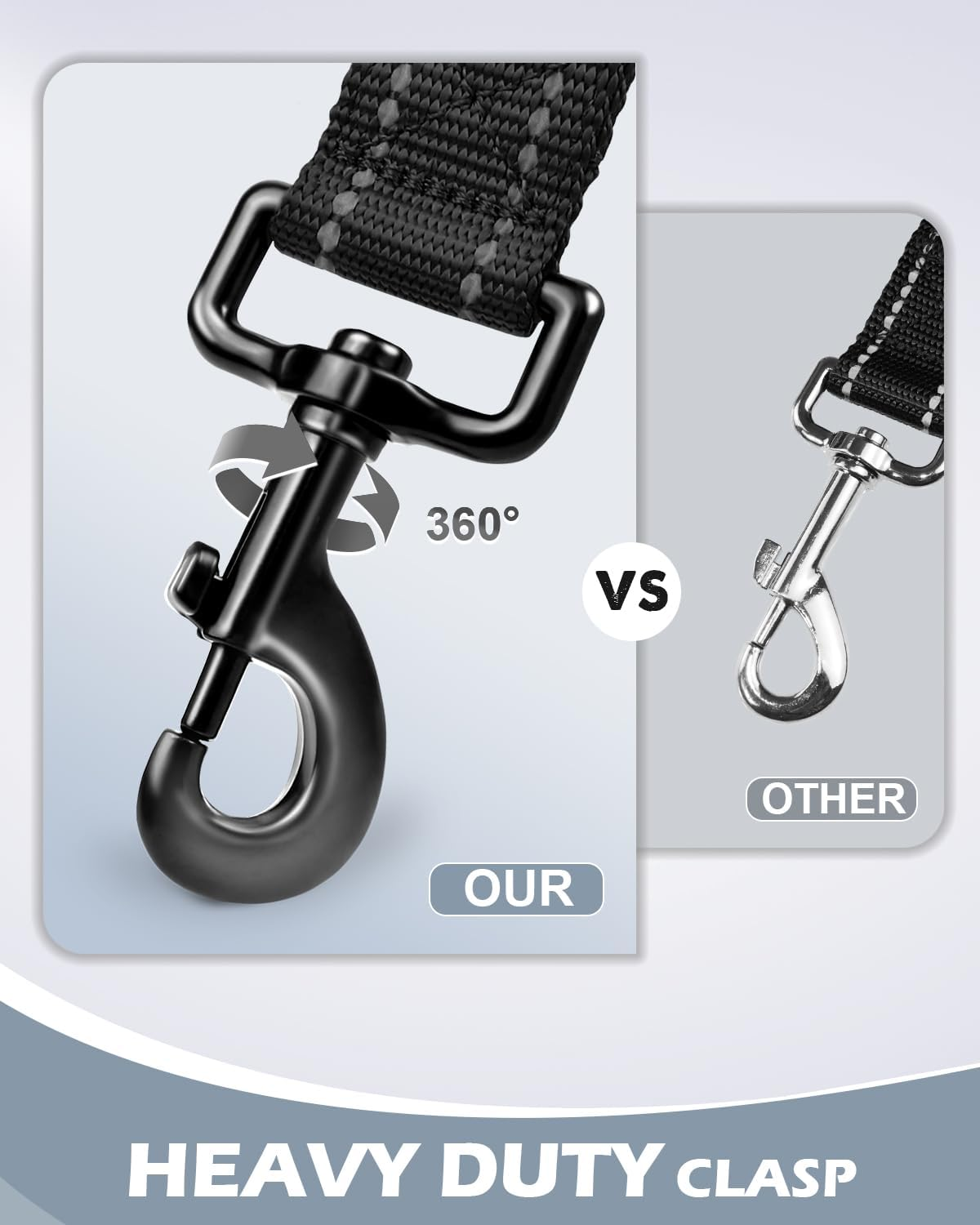 Joytale Strong Short Dog Leash 18 Inch, 1.2 Inch Wide, Heavy Duty, Padded Handle for Traffic Control, Reflective Leash for Medium and Large Dogs Walking Training, Black