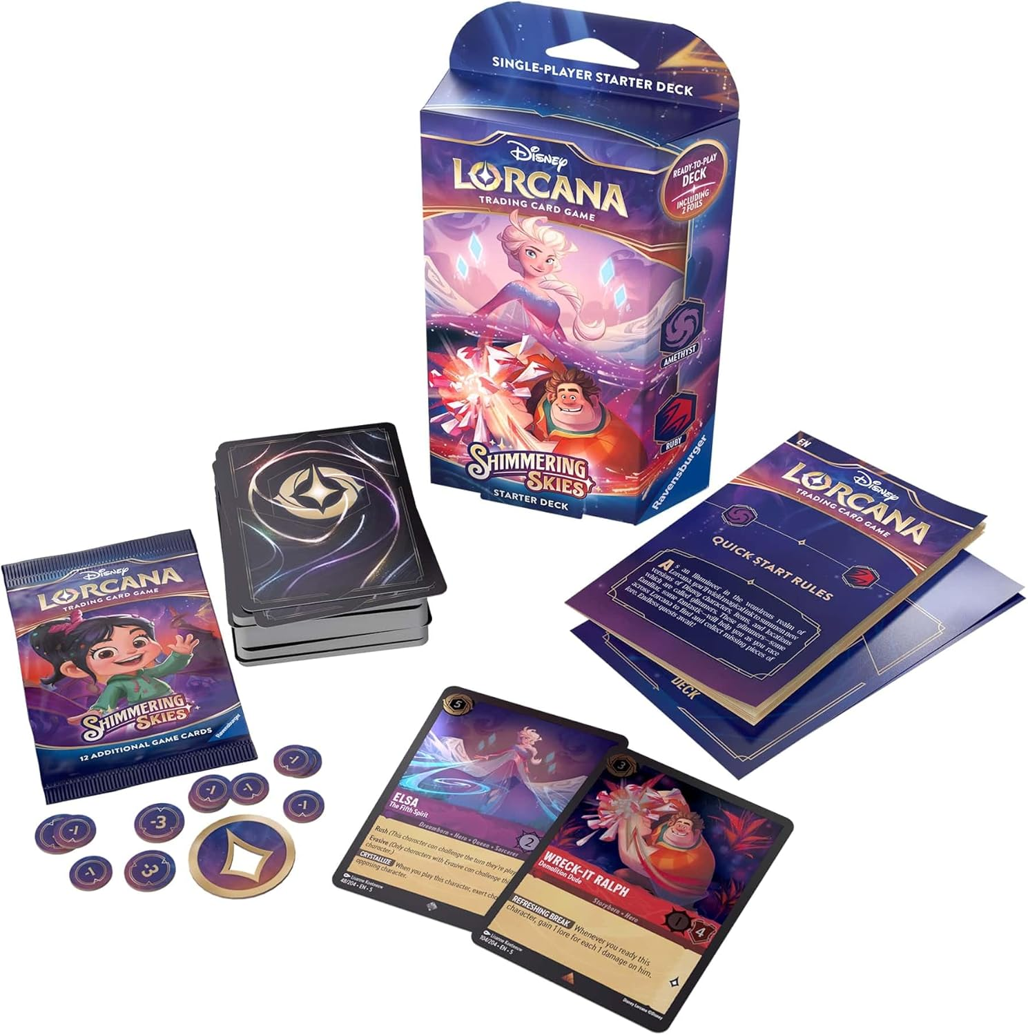 Disney Lorcana Shimmering Skies Starter Deck Card Game, Amethyst Ruby image number 3
