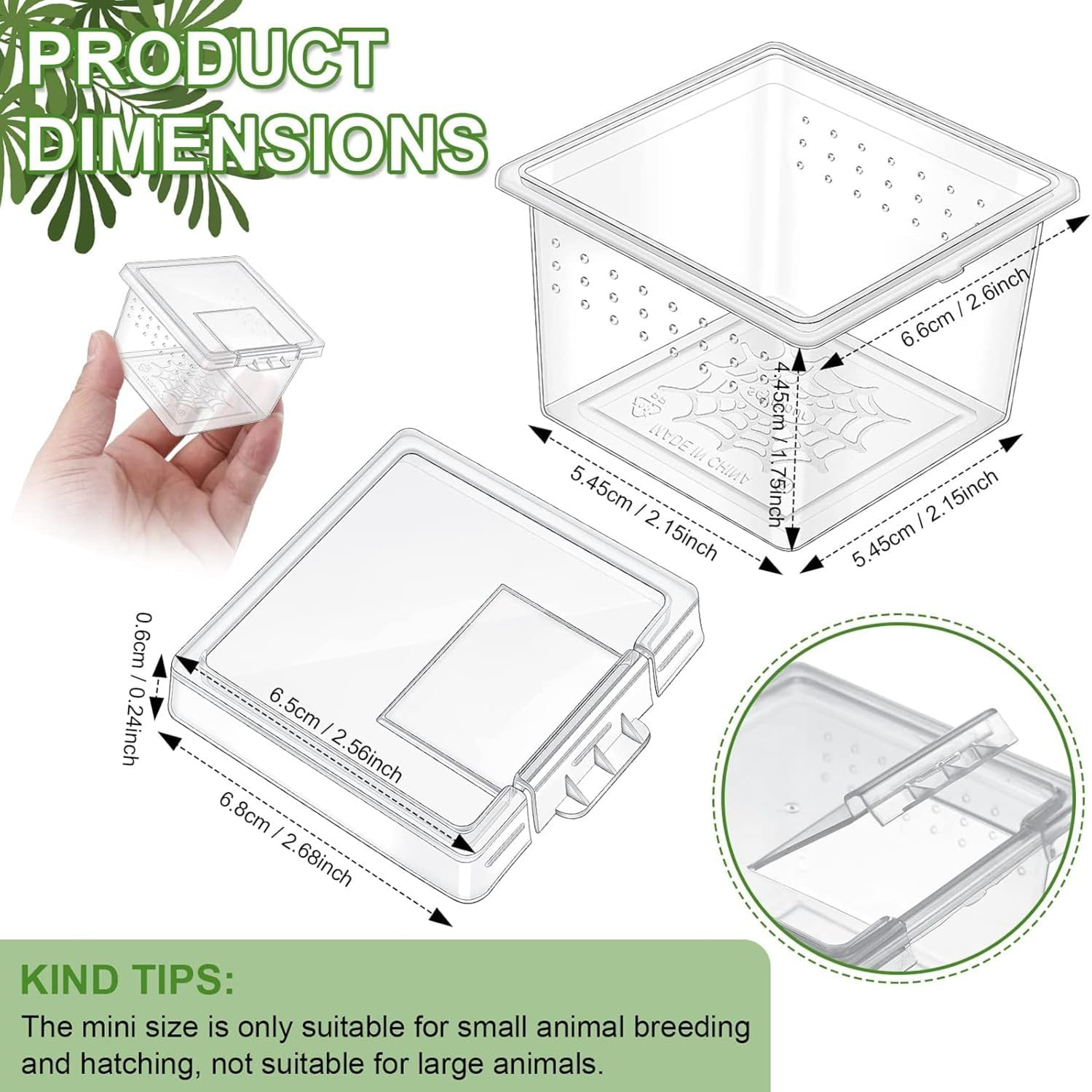 30 Pcs Insect Spider Terrariums Breeding Box, Tarantula Enclosure,Enclosures for Small Reptiles, Centipedes with Lids for Insect & Spider Breeding & Reptile Hatching(Small Size) image number 2