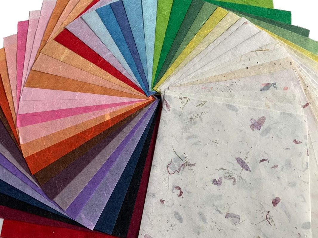 Mulberry Paper 50 Sheets Square Origami Paper Arts Folding Craft Decoration Paper for DIY Crafts image number 1