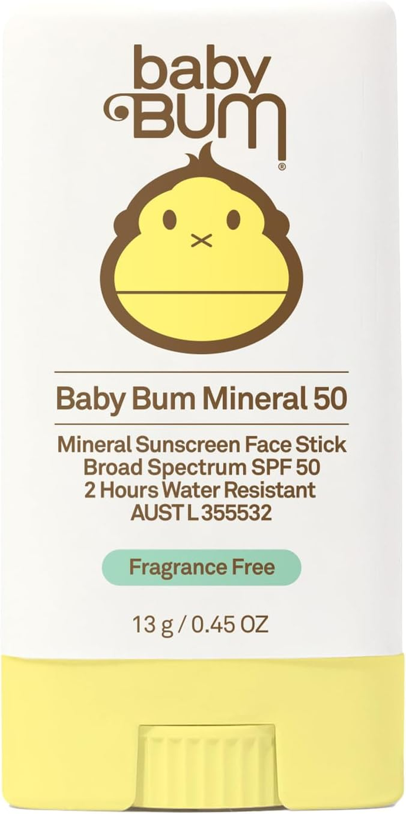 Sun Bum Baby Bum SPF 50 Sunscreen Face Stick - Mineral Roll-On UVA/UVB Face & Body Protection for Sensitive Skin - Fragrance Free - Travel Size - 13G image number 6