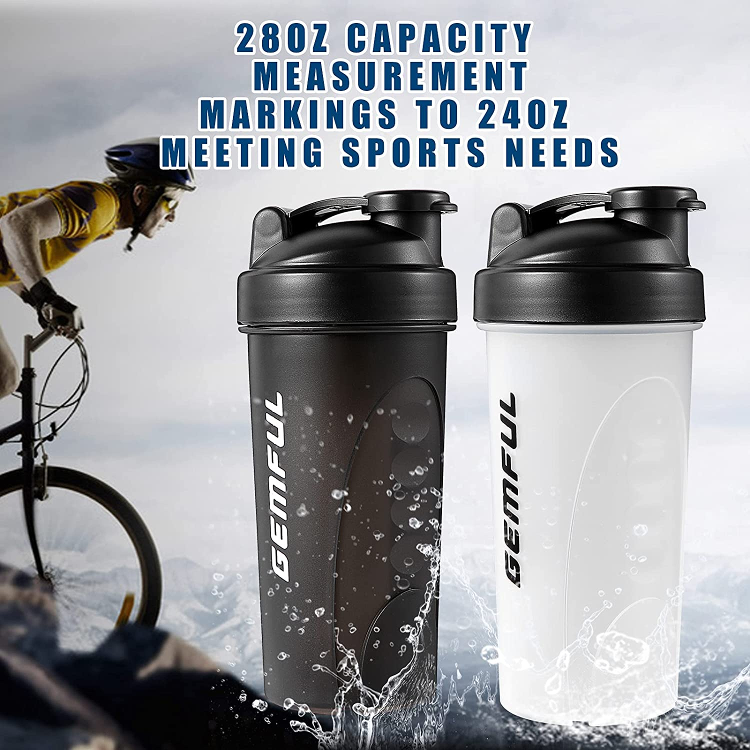 Protein Shaker Bottle Bpa-Free Leak Proof Mixer 700Ml Blender Cup for Gym Sports image number 1