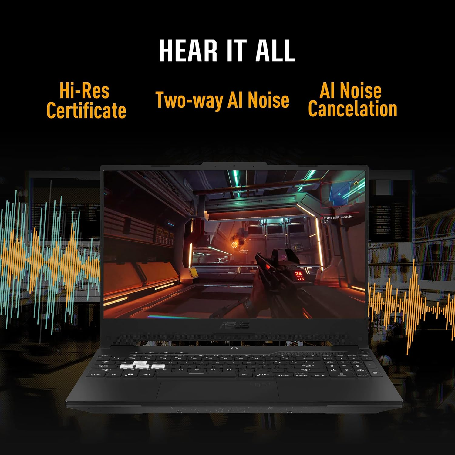 ASUS TUF Dash 15 (2022) FX517ZM Laptop Computer, 15.6&rdquo; 144Hz FHD Display, Intel Core I7-12650H Processor, Nvidia Geforce RTX 3060 Graphics, 16GB DDR5 RAM, 512GB SSD, Windows 11 Home, off Black image number 3