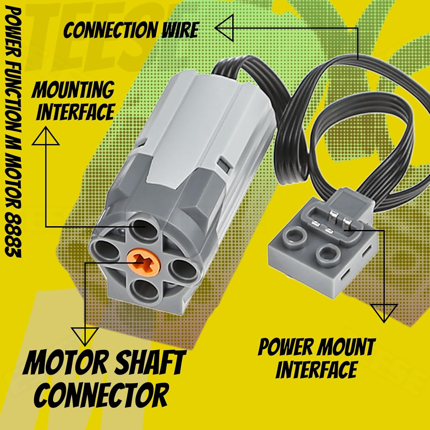 TEESE 22Pcs Technic-Motor Set with Adjustable-Speed-Remote-Battery-Box, Extension-Cord-Light-Cable, Compatible with Technic-Parts image number 3