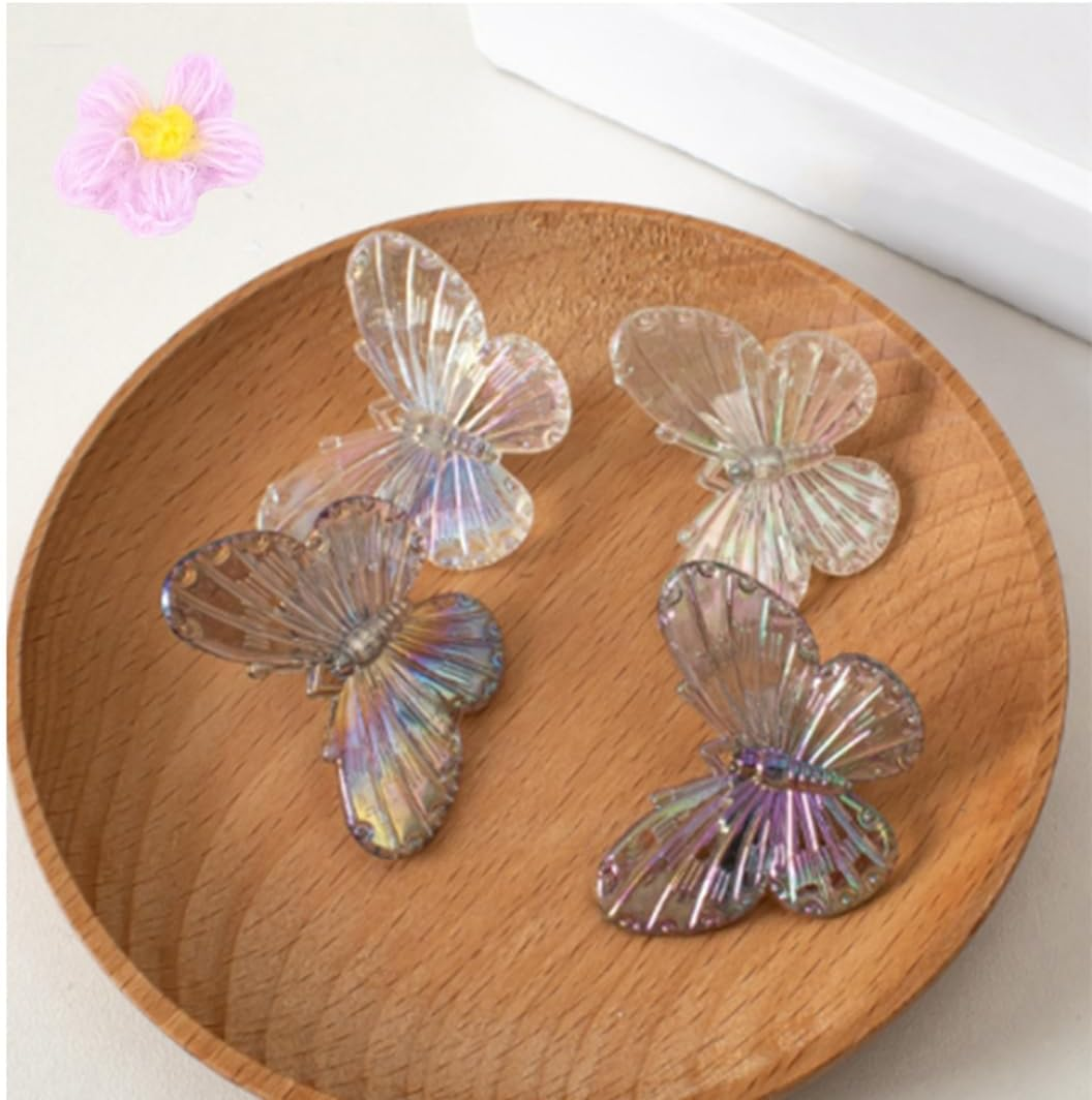12 Pcs Butterfly Clips for Girls, Small Glitter Butterfly Hair Clips, Tiny Sparkle Hair Clip Plastic Colorful Hair Accessories for Women Girl, for Braids Rave Festival Party Decorations Bulk image number 2
