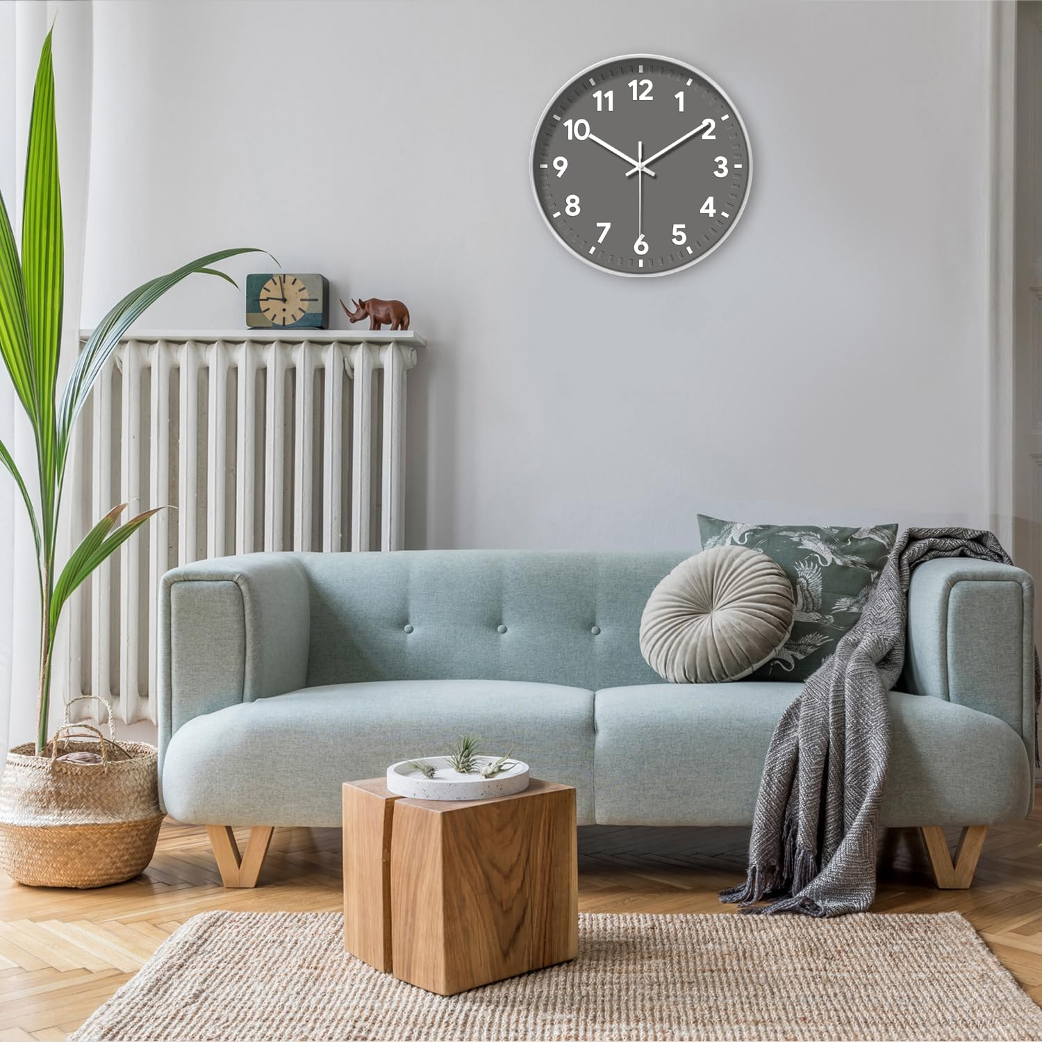 3D Wall Clock Battery Operated,12 Inch Silent Non Ticking Modern Wall Clock for Living Room Bedroom Kitchen Office Classroom Decor (Mx006Grey) image number 1