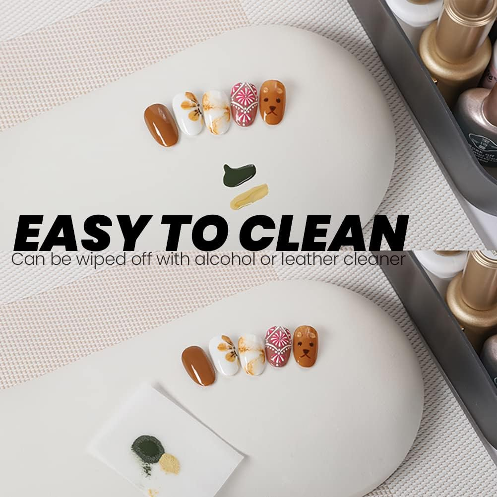 Nail Arm Rest Pillow and Mat Luxury Salon Manicure Armrest Cushion Nail Art Hand Holder Manicure Hand Rest Cushion Pad Tool for Nail Tech Manicurist (With Mat, Black) - Black image number 5