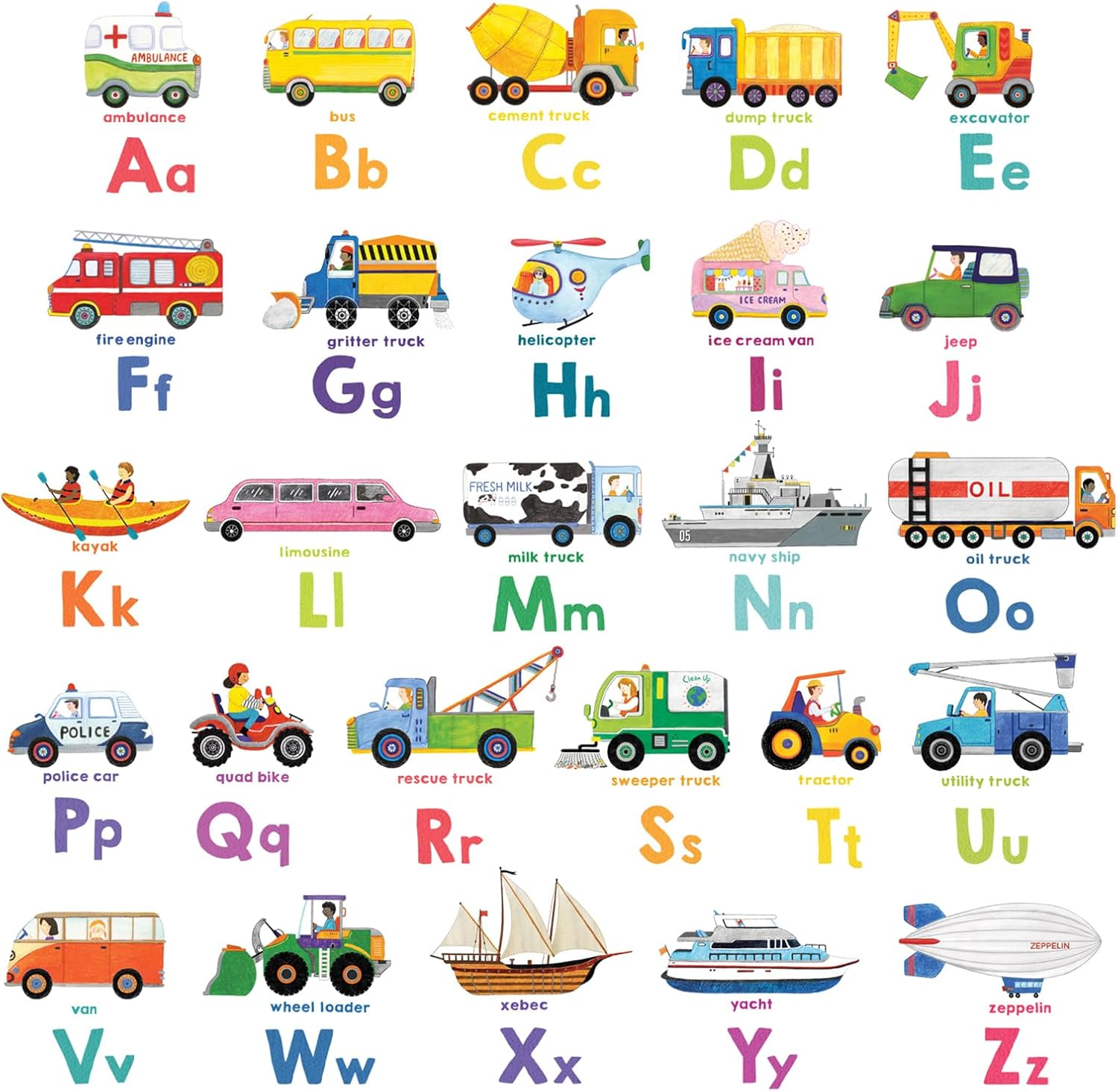 DECOWALL DS8-2005N Transport Alphabet Wall Stickers Wall Decals Peel and Stick Removable Wall Stickers for Kids Nursery Bedroom Living Room image number 6