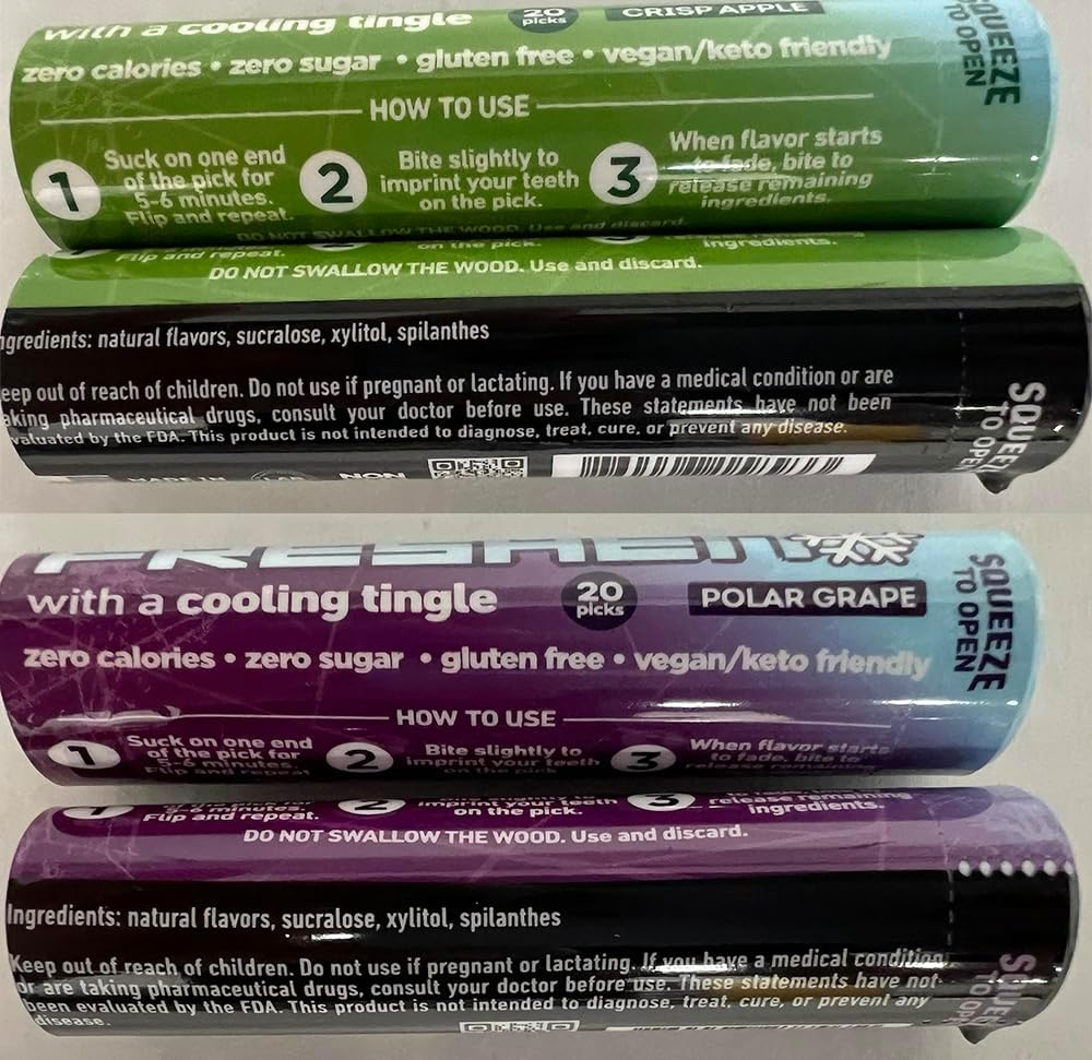 Xero Picks Freshen - Variety - Infused Flavored Toothpicks for Long Lasting Fresh Breath & Dry Mouth Prevention - 100 Picks - 5 Pack image number 3