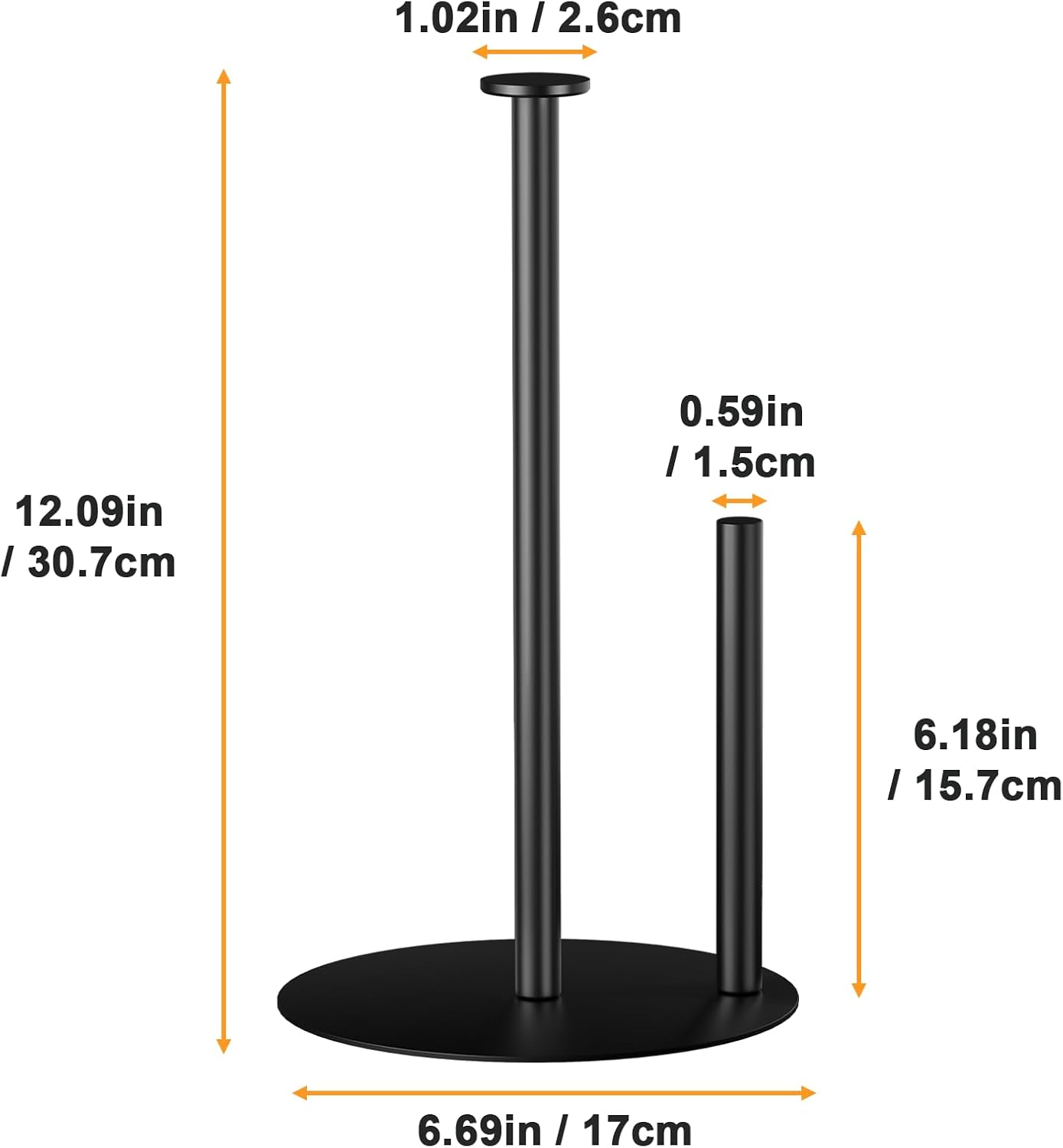 Paper Towel Holder Countertop Kitchen Roll Holder, Stainless Steel Kitchen Towel Holder for Kitchen, Operation Countertop Roll Dispenser with Weighted Base image number 4