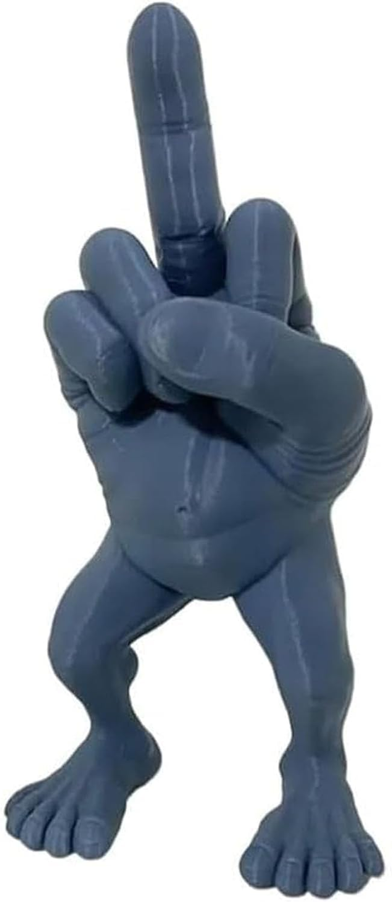 Middle Finger Figure with Legs - Funny Sculpture Gifts, Desk Accessory, 3D Figurine Gag Gift, Home Office Statue Decoration Ornament (Navy, 7In) image number 3
