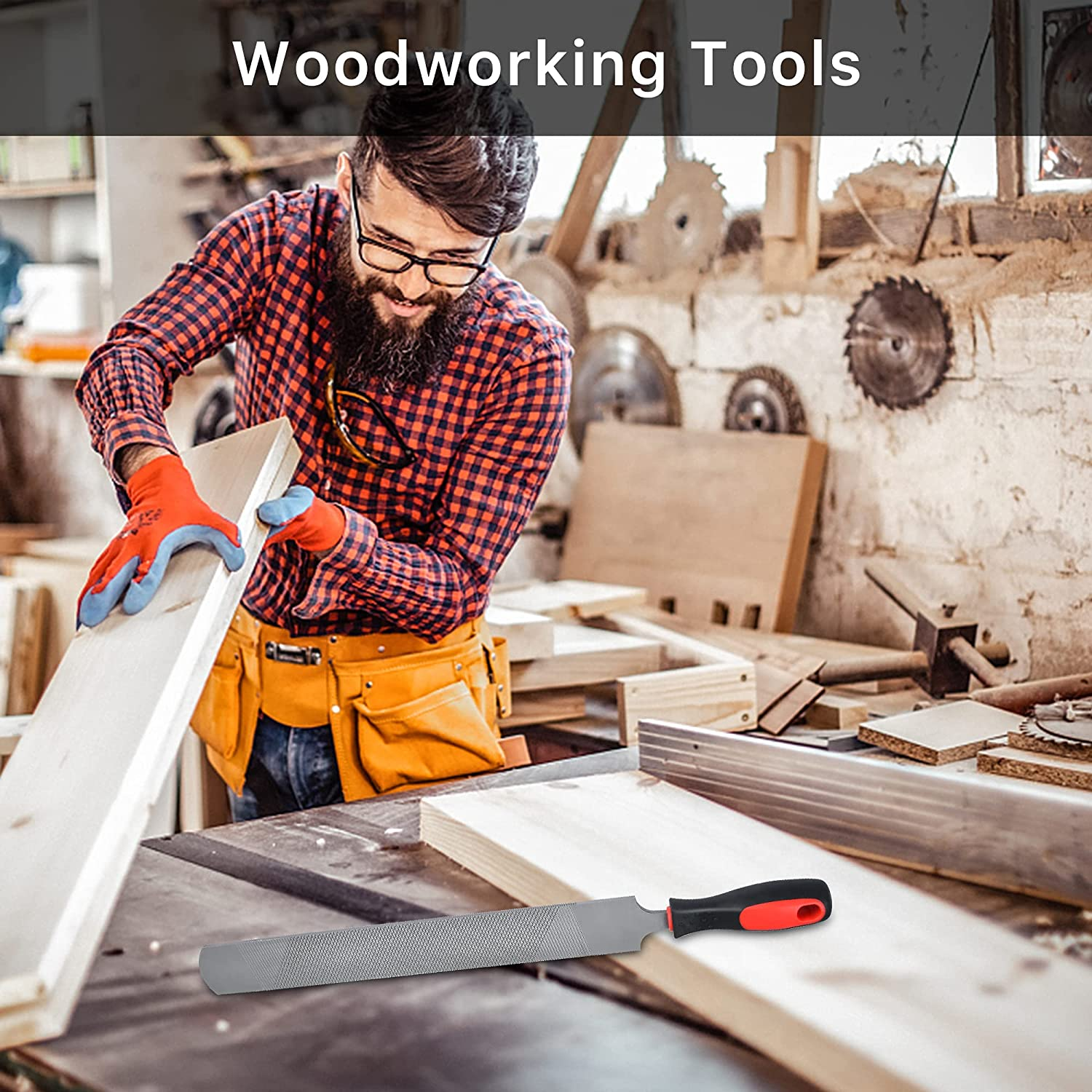 Horseshoe File 14 Inches, Horse Rasp and File with Handle for Horse Hoofs, Hoof Trimming Tool for Repairing Horse Goat Pig Hooves