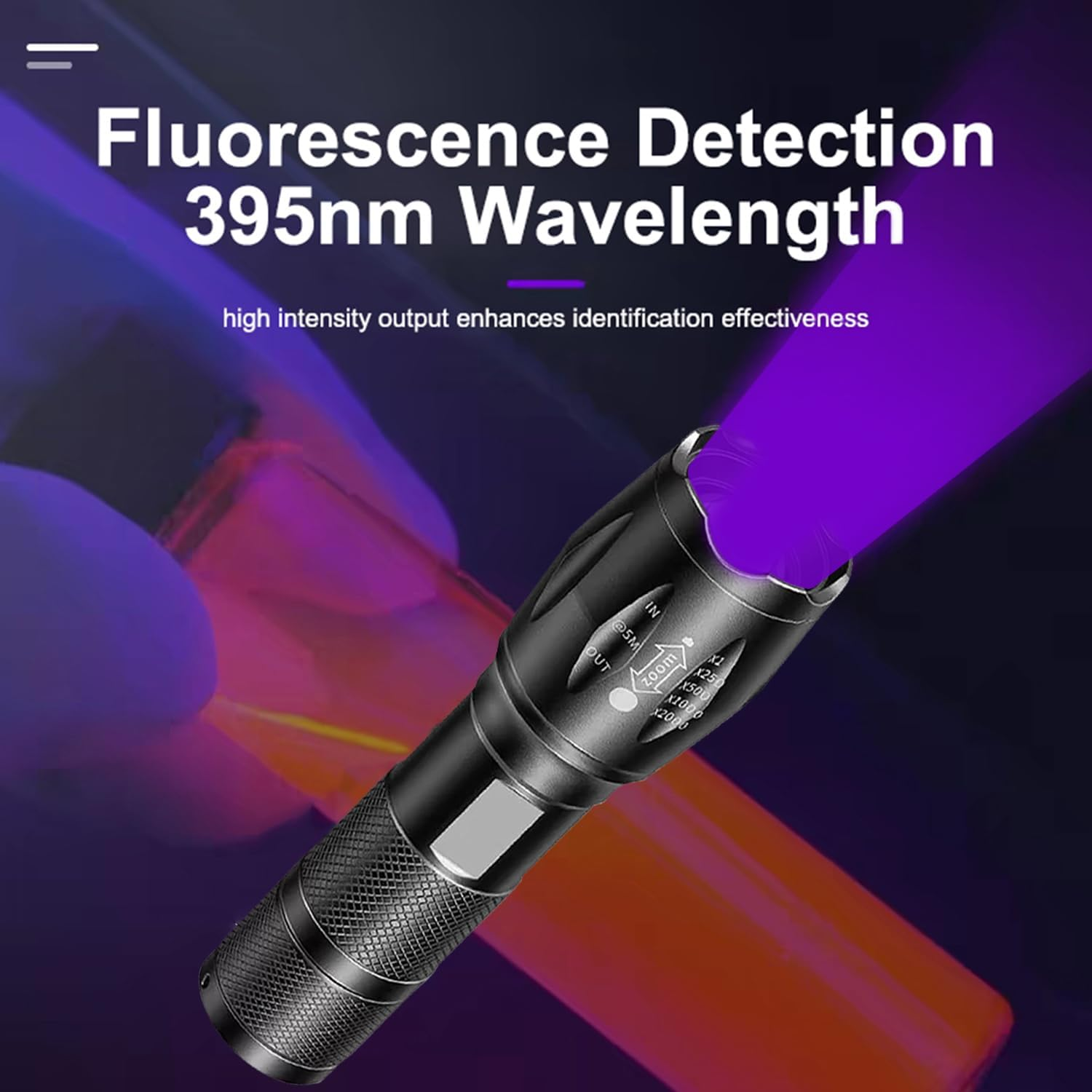 UV Flashlight, Portable Blacklight Flashlight, LED Torch with White and UV Light Combo, Black Light Pet Urine Detector for Dog/Cat Urine, Dry Stains, Scorpions Finder, Bed Bug, Outdoor image number 4