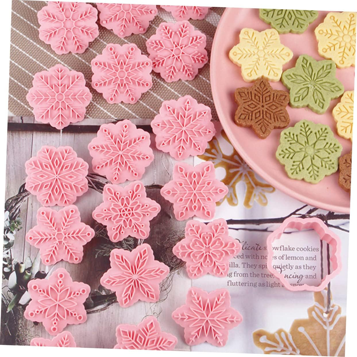18Pcs Snowflake Cookie Cutter Xmas Cookie Mold Material Baking Mold for Christmas Baking Supplies Home Decor image number 6