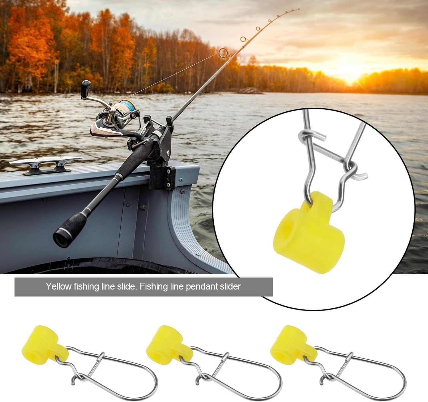 Create Idea 50Pcs Fishing Line Sinker Slide with Duo Lock Fishing Clips Sinker Slider with Hooked Snap Sinker Fishing Line Connector for Fishing Tackle