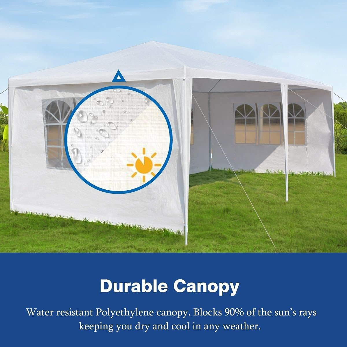 OGL 3X6M Canopy Outdoor Gazebo Tent Party Wedding Tent Outdoor Garden Waterproof Marquee W/4 Removable Walls