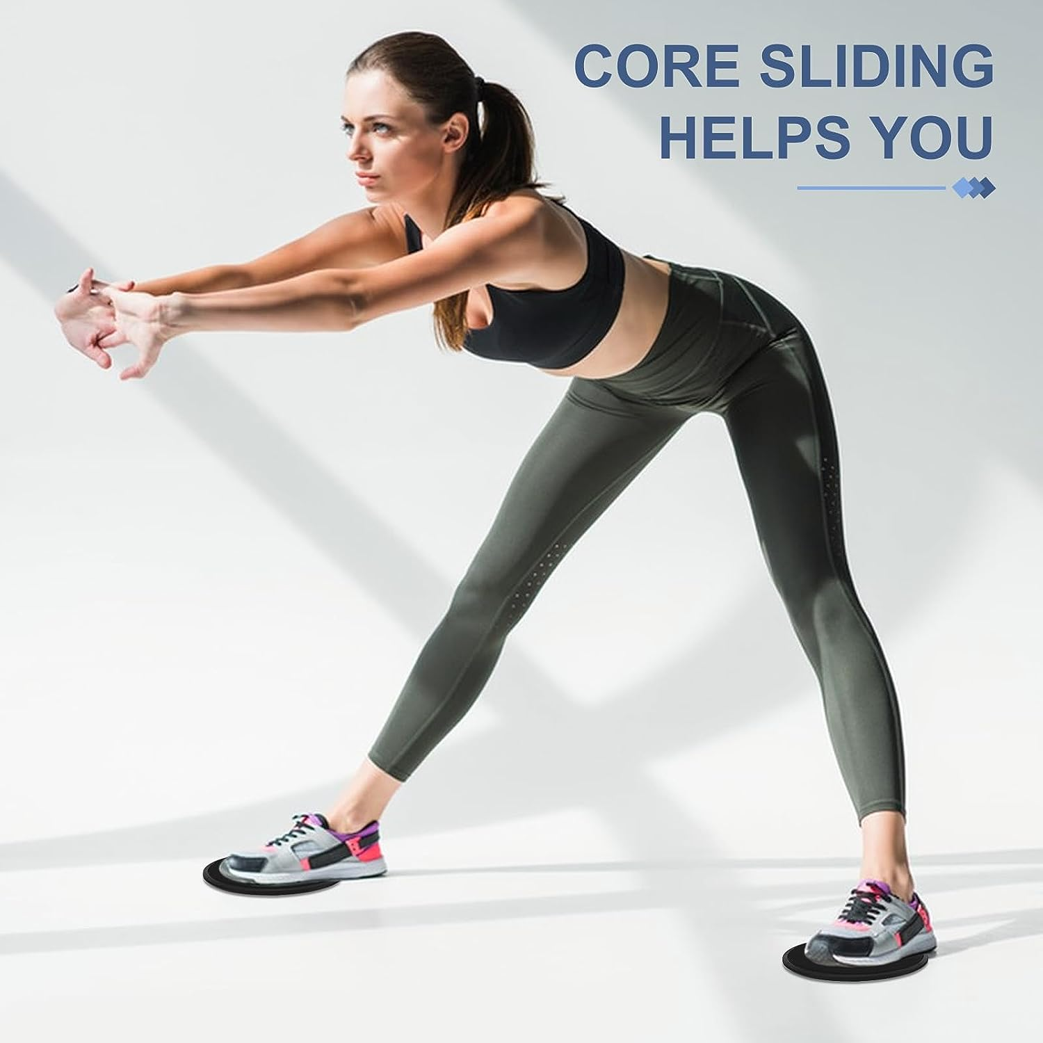 Gliding Discs Core Sliders Smooth Gliders Dual-Sided Design Core Exercise Sliders Use on Hardwood Floors, Workout Sliders Fitness Discs Abdominal & Total Body Gym-Exercise Equipment Set of 2 image number 1