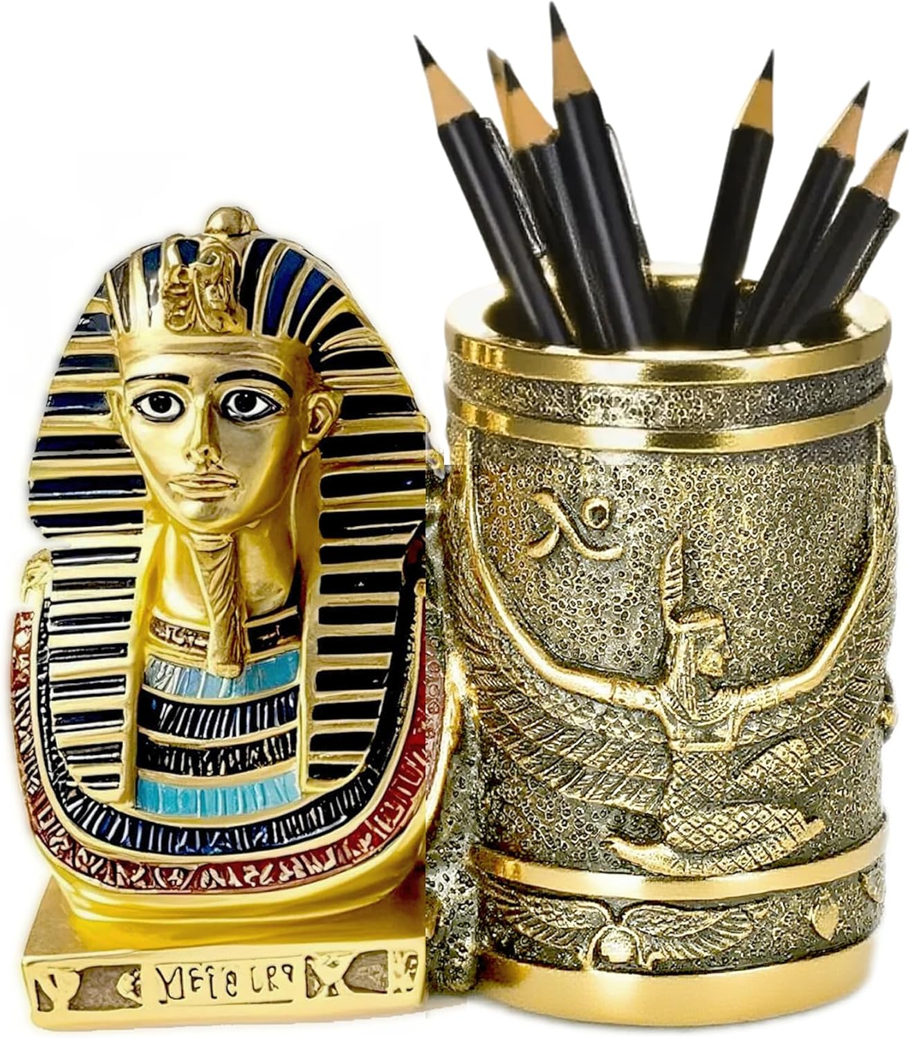 Ancient Egyptian Pencil Holder, Egyptian King Pharaoh Pen Cup, Pen Holder for Desk Office Pen Organizer, Pencil Cup Storage Containers - Small image number 3