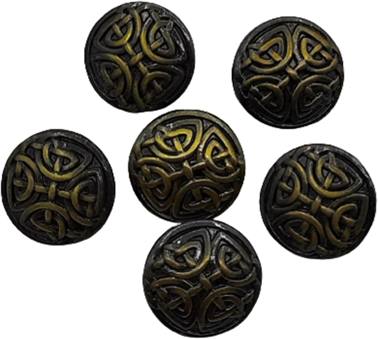 15Pcs Antiqued Bronze Metal Shank Buttons - round Antique Copper Painted Blue Heart Pattern for DIY Sewing Scrapbooking 18Mm