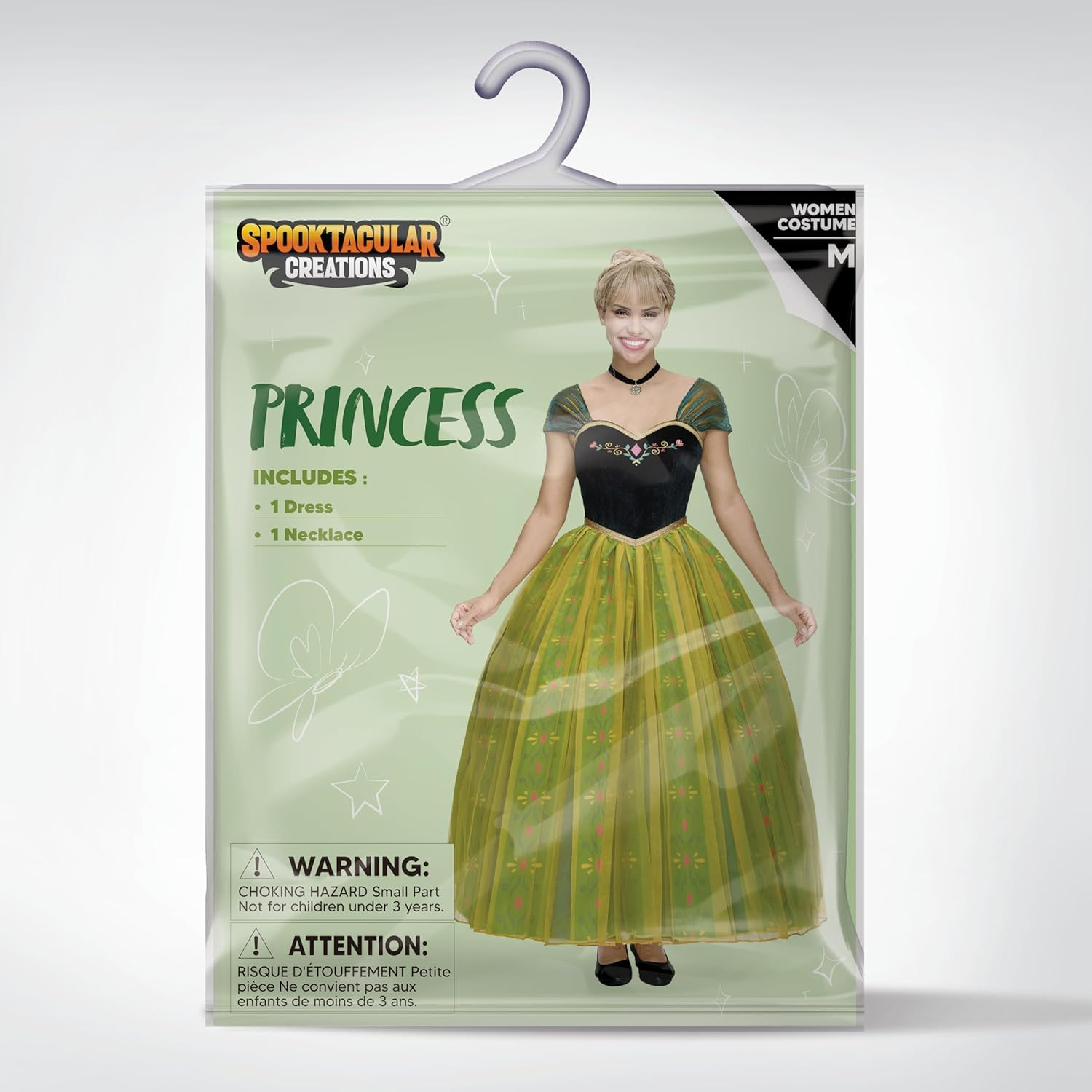 Spooktacular Creations Adult Princess Costume, Halloween Women Coronation Dress Costume, Green Princess Dress image number 6