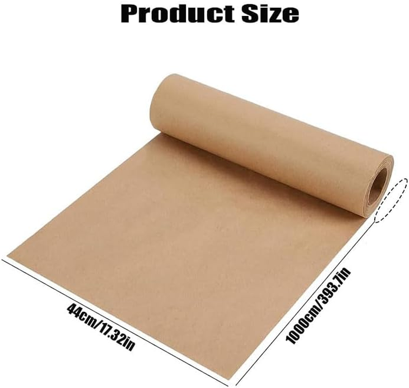 Recycled Kraft Paper,Brown Kraft Paper Roll, Craft Paper,Wrapping Paper,Natural Recyclable Perfect for Crafts, Art, Small Wrapping, Packing, Postal, Shipping (Brown, L)
