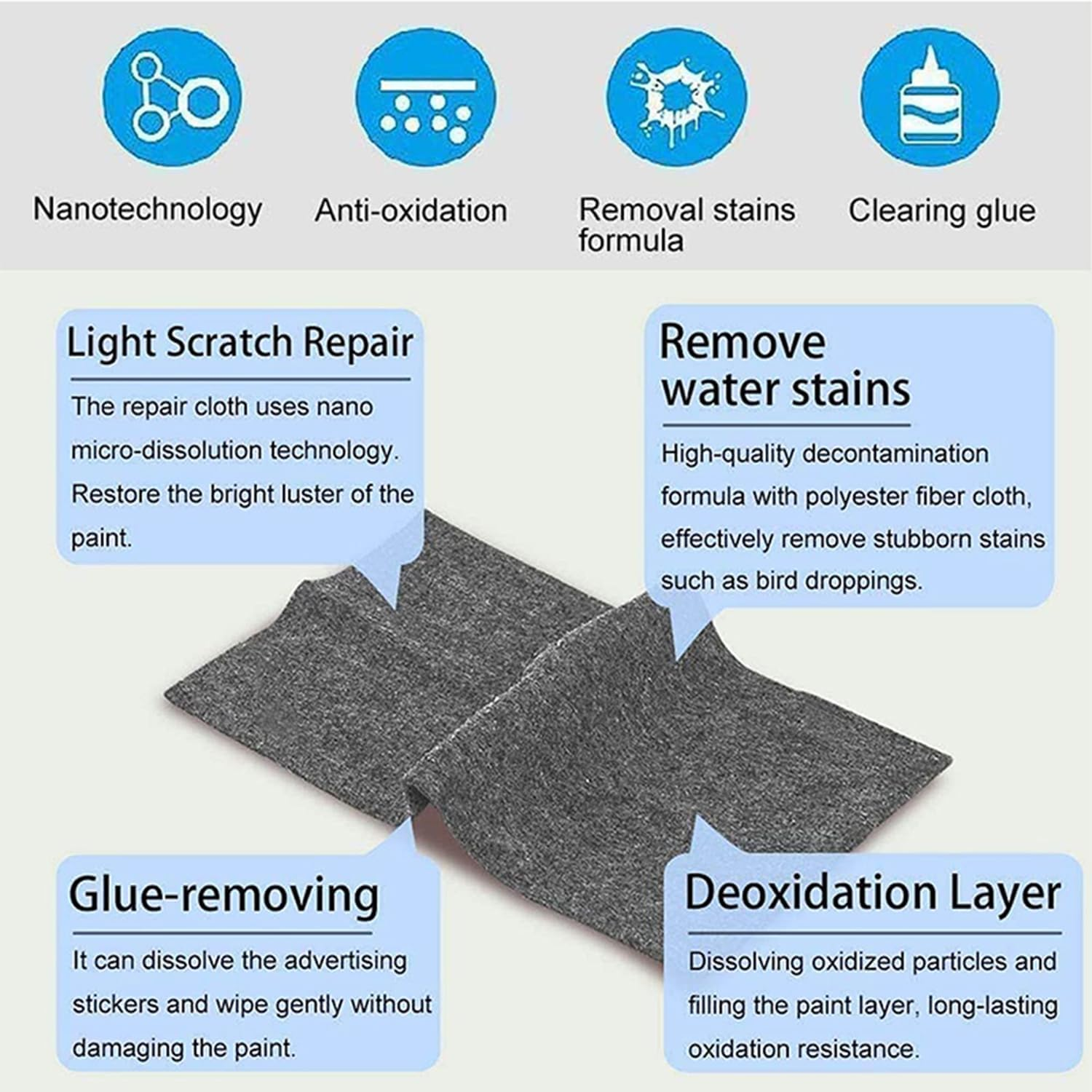 Nano Sparkle Cloth Car Scratches,10Pcs Nano Sparkle Cloth for Vehicle Scratch Removal Car Paint Restorer Durable and Practical Auto Scratch Remover Safe Material for Spot Repair image number 6