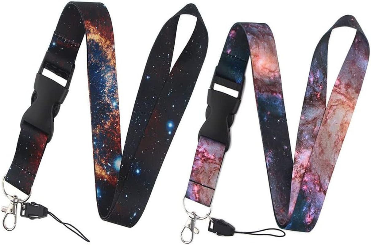 2Pcs Lanyard for Keys, Starry Sky Badge Lanyards,Neck Lanyard Kit with Release Buckle for Women& Men, Wallet, Car Keys (B) image number 2