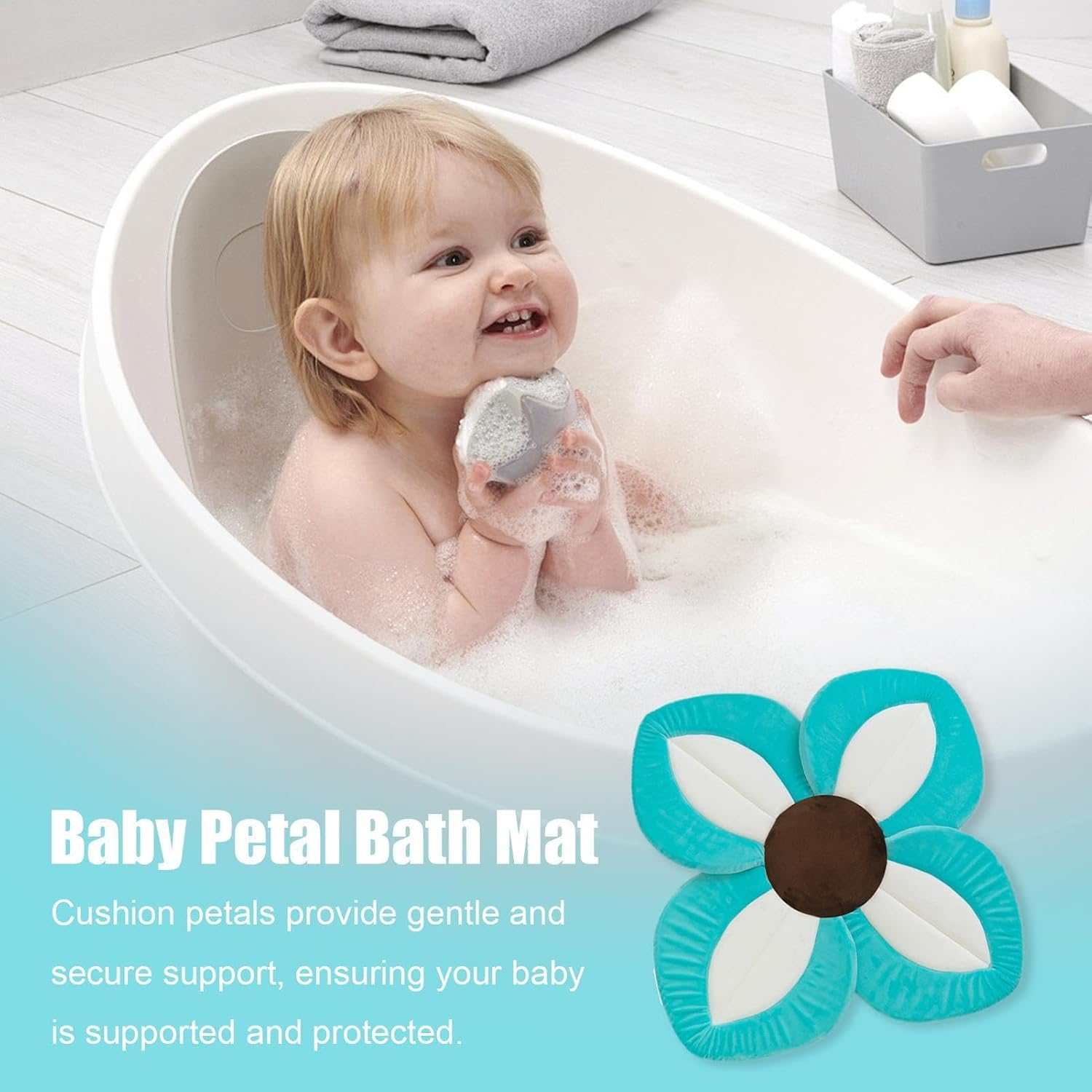 Baby Bath Mat, Non-Slip Bathtub Mat, Flower-Shaped Bath Mat, Cute Baby Bath Mat, Comfortable Bath Mat for Babies, Kids Non-Slip Bath Mat, Petal Bathtub Mat, Baby Mat for Tub, Flower Bath Mat for Kids, image number 2